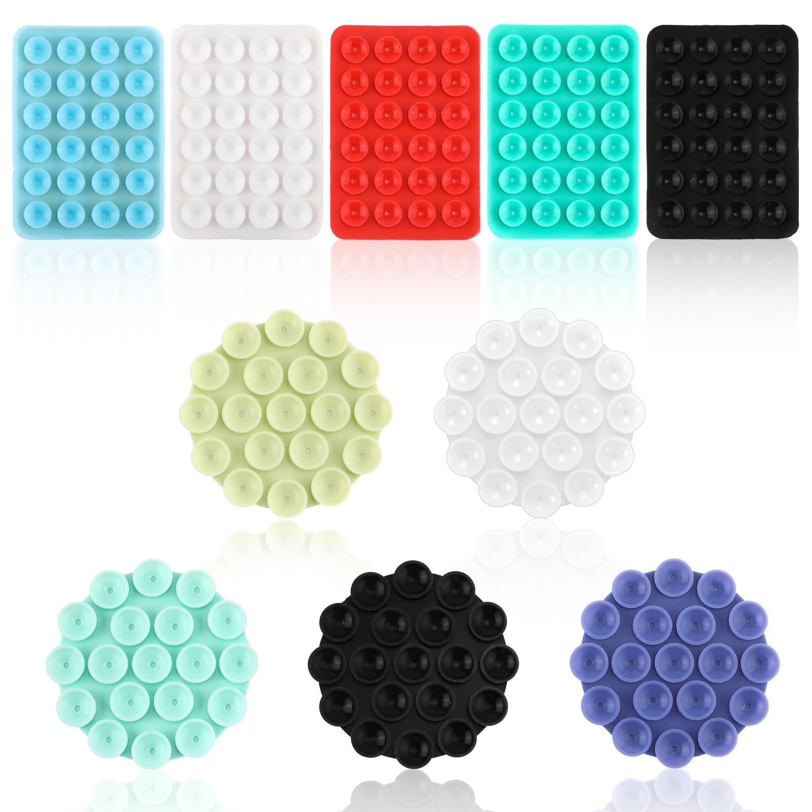 10pcs Silicone Suction Cup Phone Holders for Octo Buddy, Multipurpose Suction Grip Case Adhesive Phone Sticker Mount for Octobuddy Car Silicone Phone Mat Pad for Mobile Phones Mobile Power