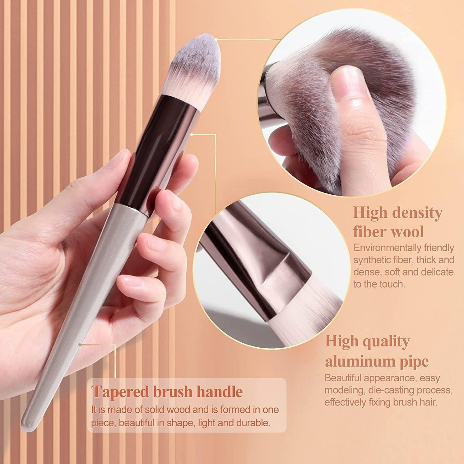 NYLI Professional 6Pcs Professional Makeup Brush For Woman, Premium Brush Easy To Hold & Precise Application For Face & EyesBrows | Cruelty Free & Uniquely Designed Super Soft Bristles.(6pcs) 2