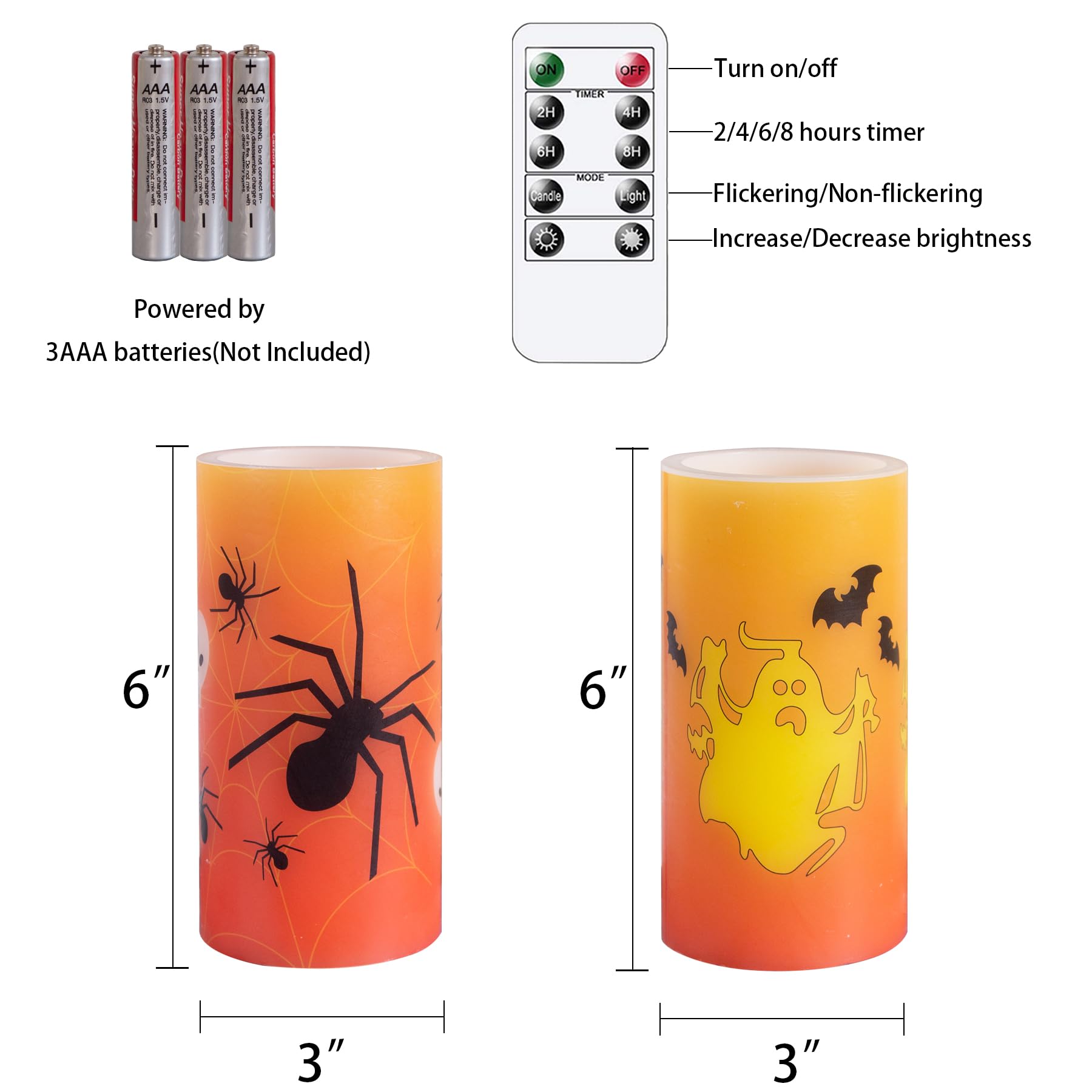 7 Bougies LED Halloween Avec Araignées, Crânes Et Yeux - Décoration D'intérieur Et D'extérieur Sans Flamme - 10