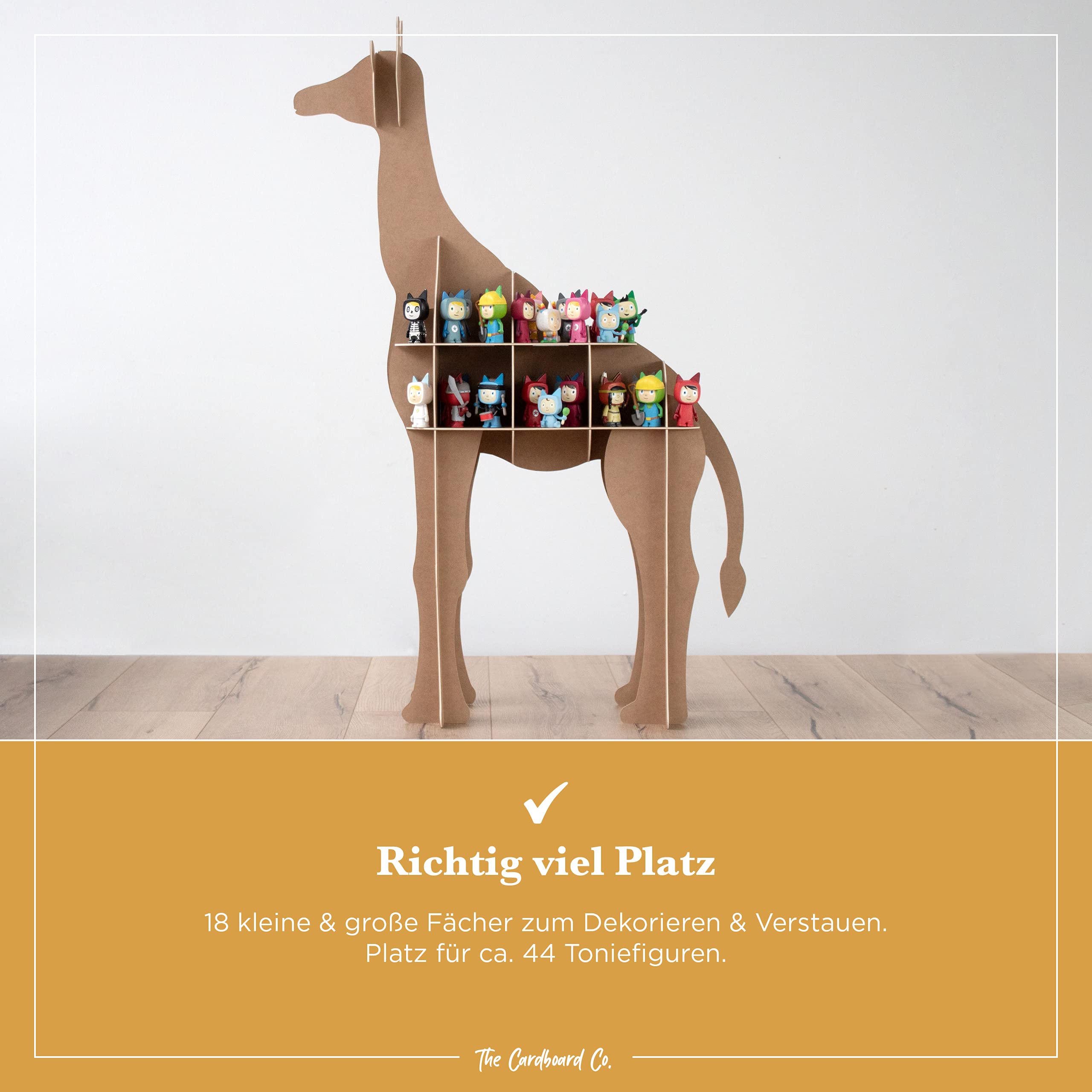 Kinder Regal Evie die Giraffe in weiß - geeignet für ca. 44 Tonies, Spielzeug oder Kinderbücher - 100% plastikfrei (Naturweiß)