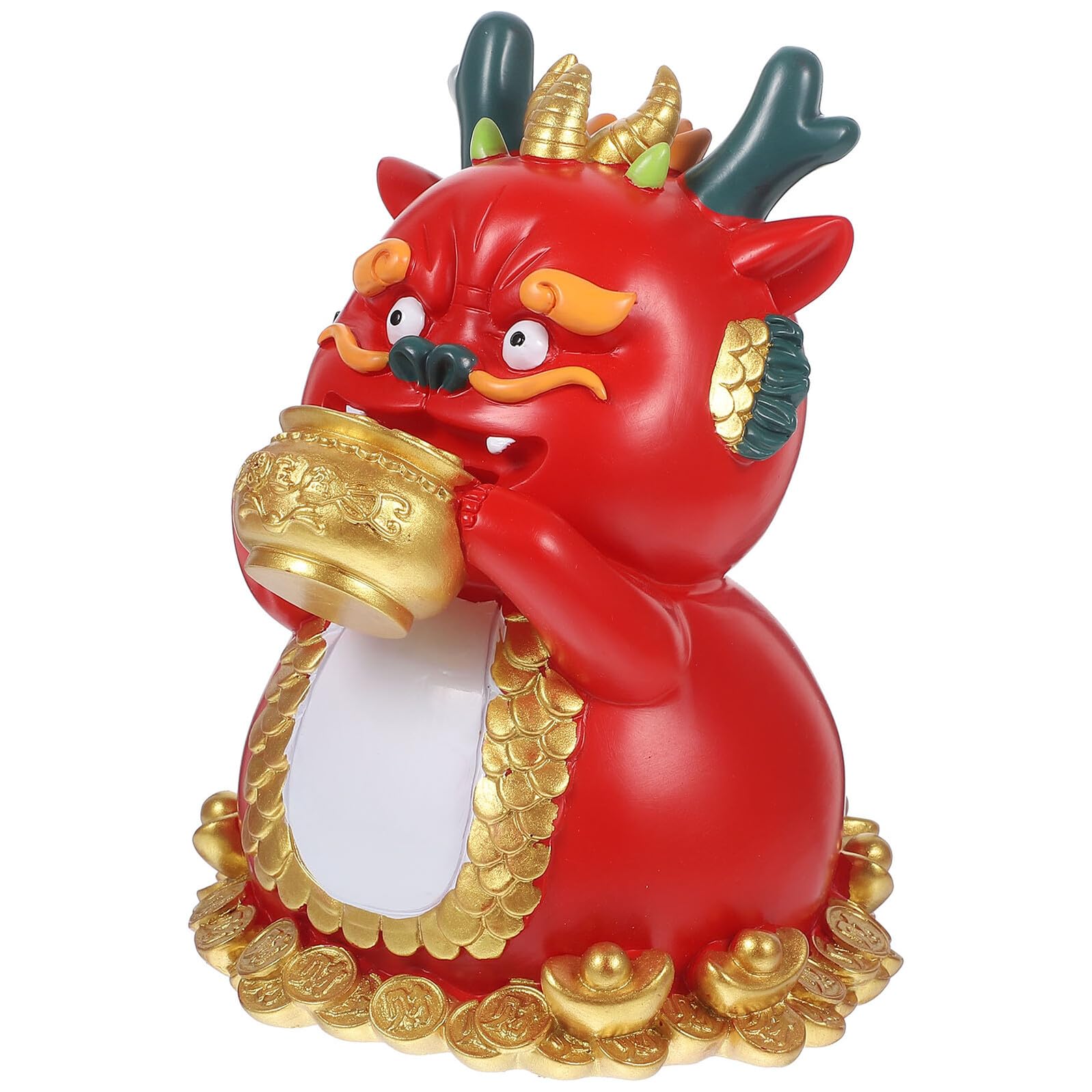 NOLITOY Drachen Sparschwein aus Kunstharz Chinesisches Tierkreiszeichen-spardose Münzbehälter Dekoratives Accessoire für Neujahrsgeschenke