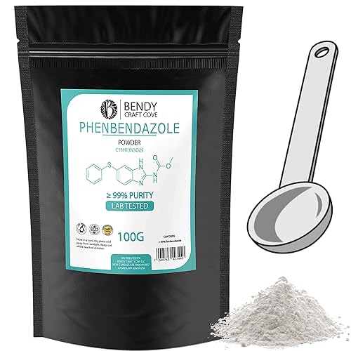 BENDY CRAFT COVE LLC 100G3.52 onzas Phenbendazol polvo 99.9% pureza - laboratorio independiente probado - con medición de 222 mg cuchara