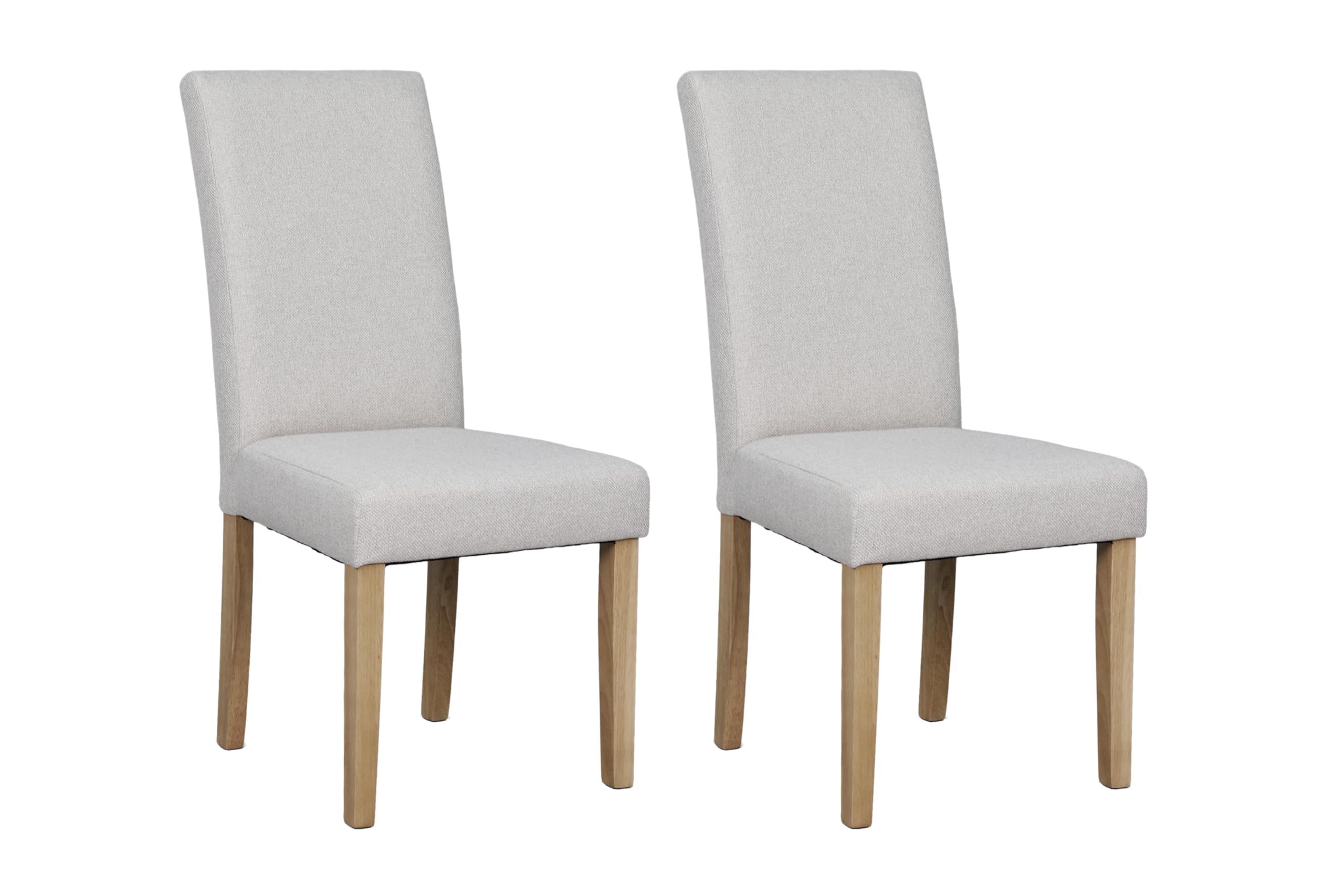 byLIVING Esszimmerstuhl 2er Set Elias / Webstoff Taupe, Massivholz Gestell schwarz