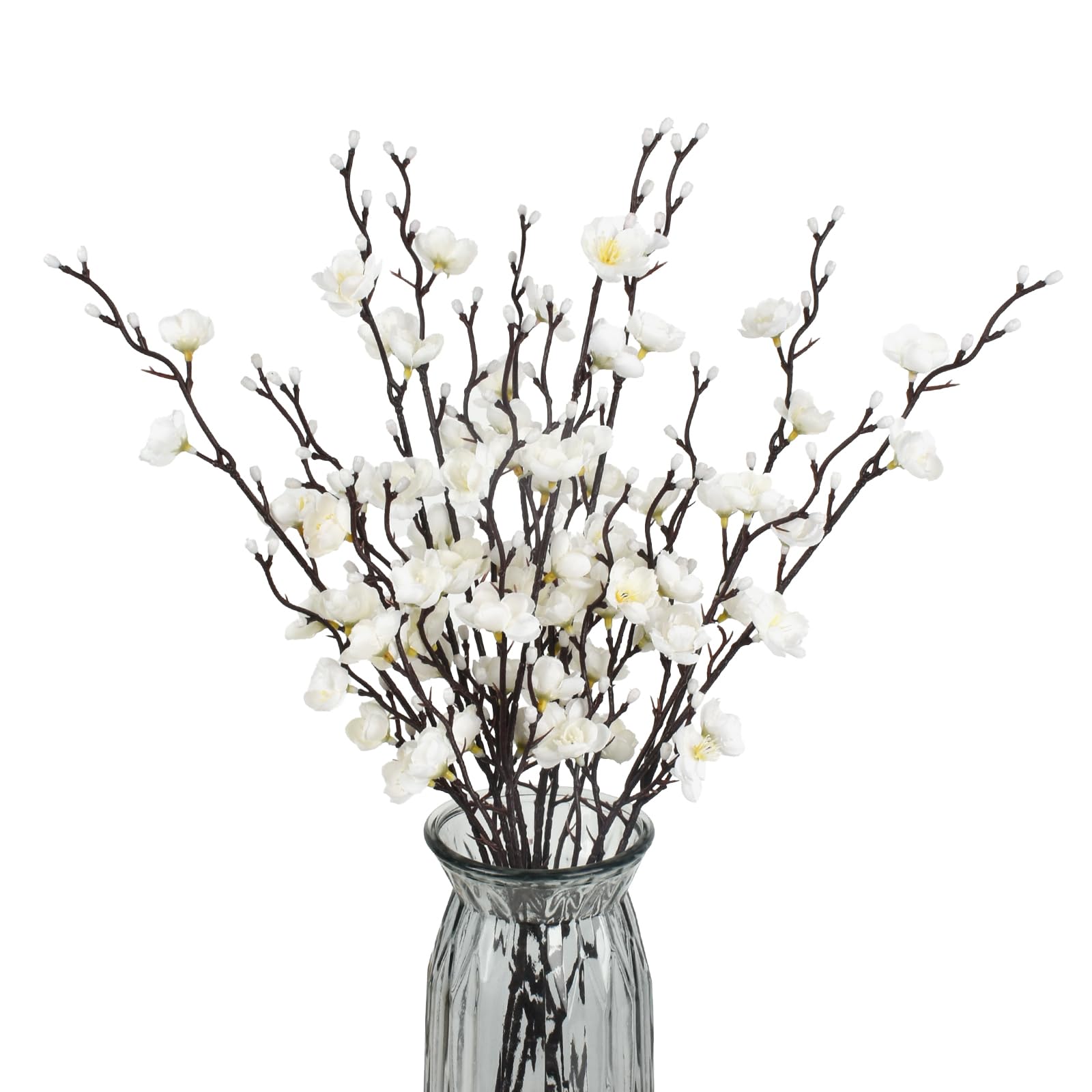 Fleurs de prunier artificielles pour couronne de fleurs sans flétrissement couleur blanc