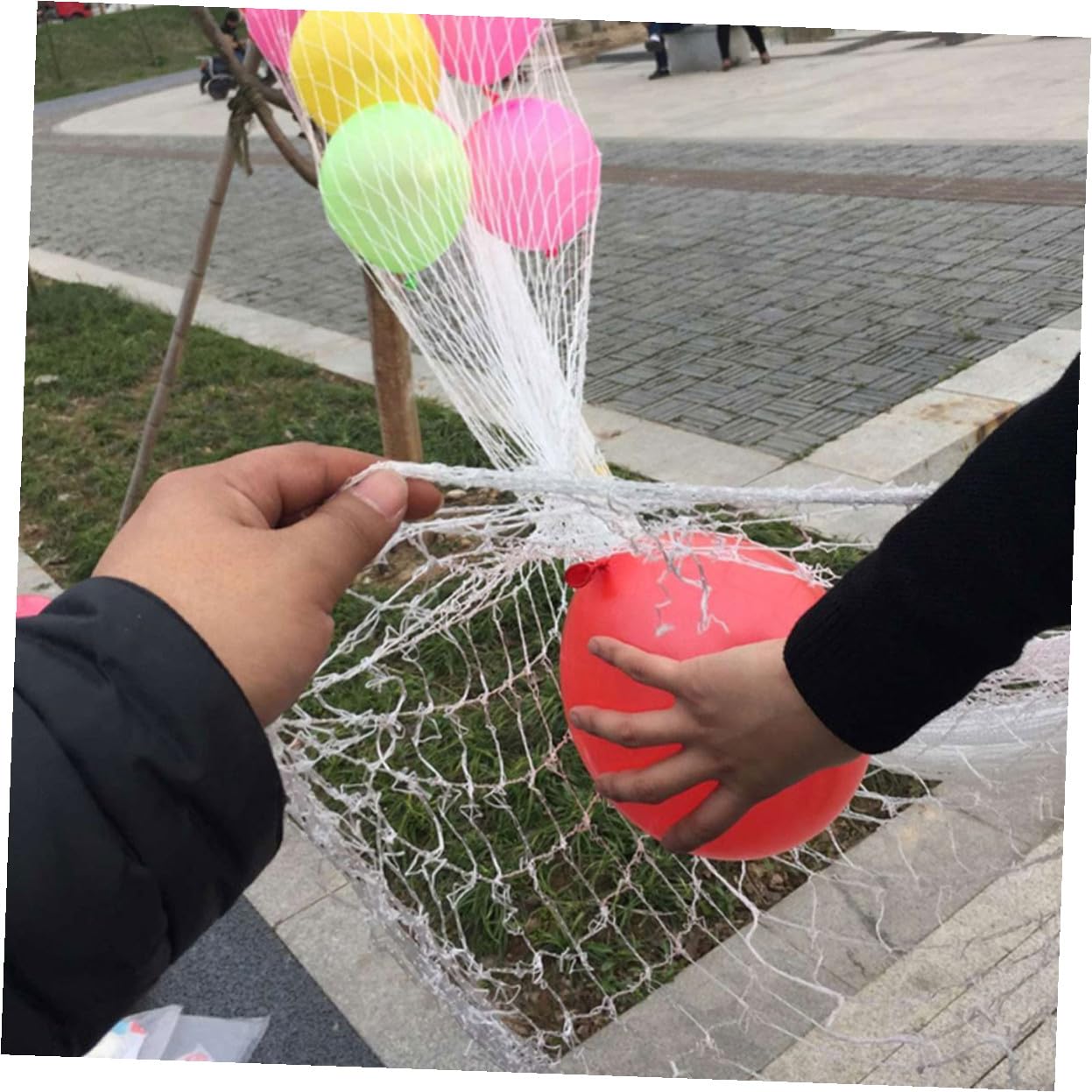 Ballonnetze für Decke, Weißes Kunststoffnetz, bis 1000 Ballons