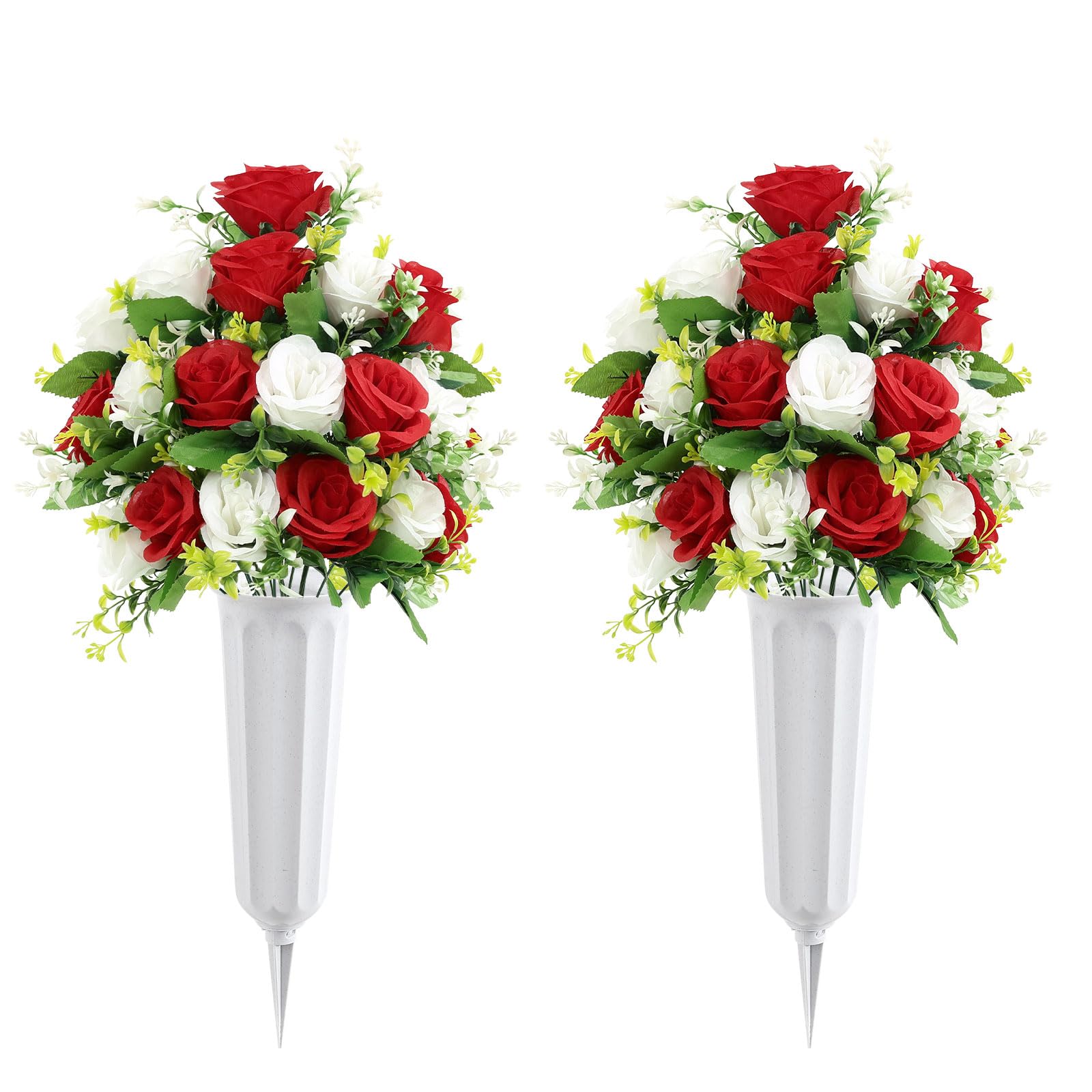 Fleurs artificielles de cimetière pour vase funéraire d'extérieur et décoration de tombe