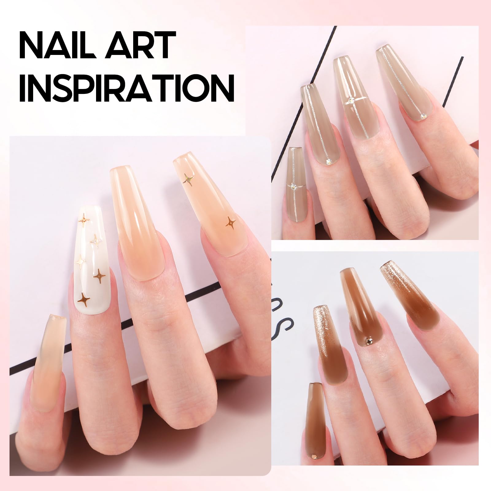 COSCELIA Poly Nail Ongle Gel Kit 40pcs, 18 x 16ML Professionnel Poly Extension Tube Gel avec Base et Top Coat Faux Ongles, 30ml Slip Solution Nail Art Outil