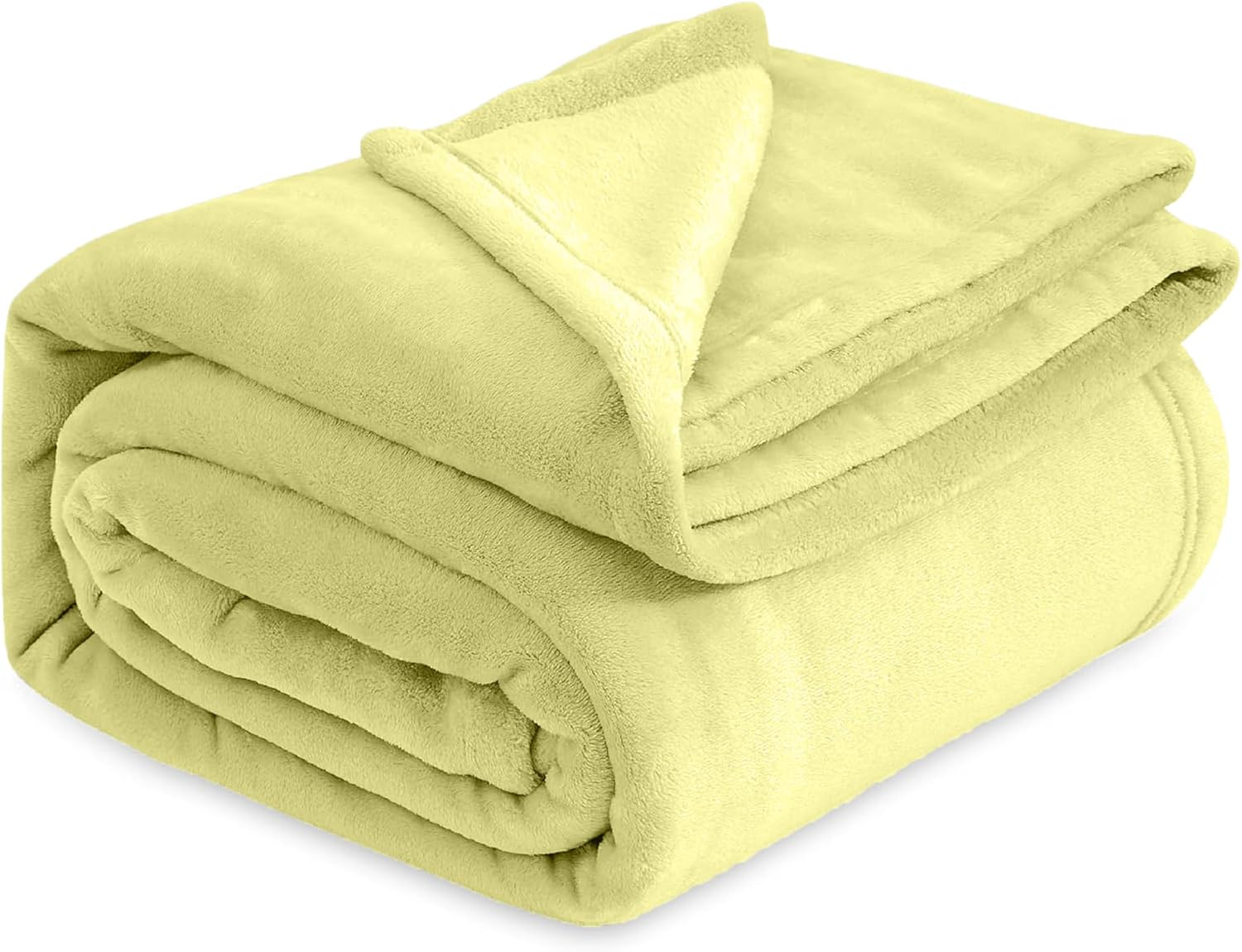 Toddler Blanket – Lightweight Breathable Warm Cozy Soft Throw Blanket – Pale Lime Yellow – 30×40 Inches