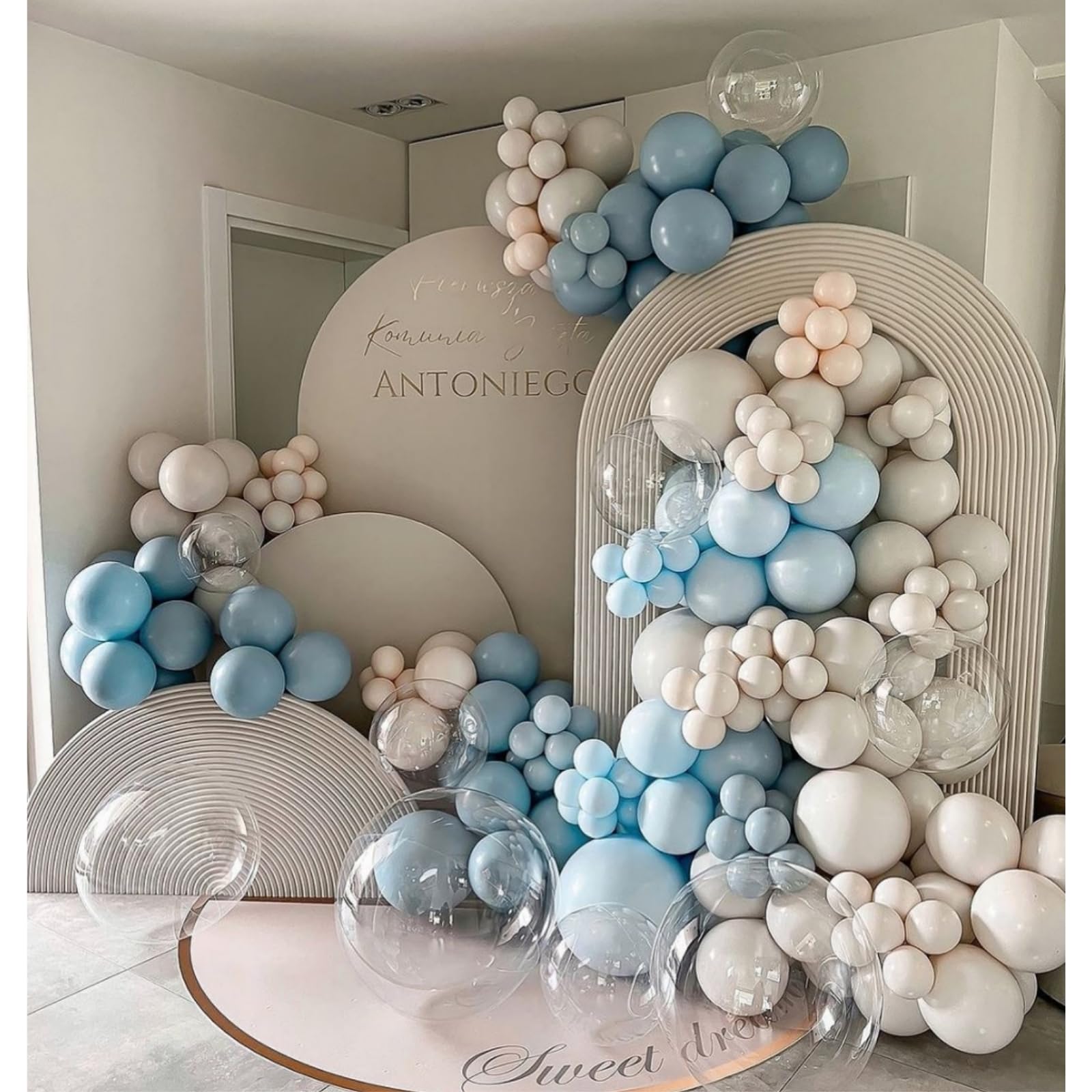 Amazon.com: Dusty Blue Balloon Garland Kit–Double-Stuffed Dusty