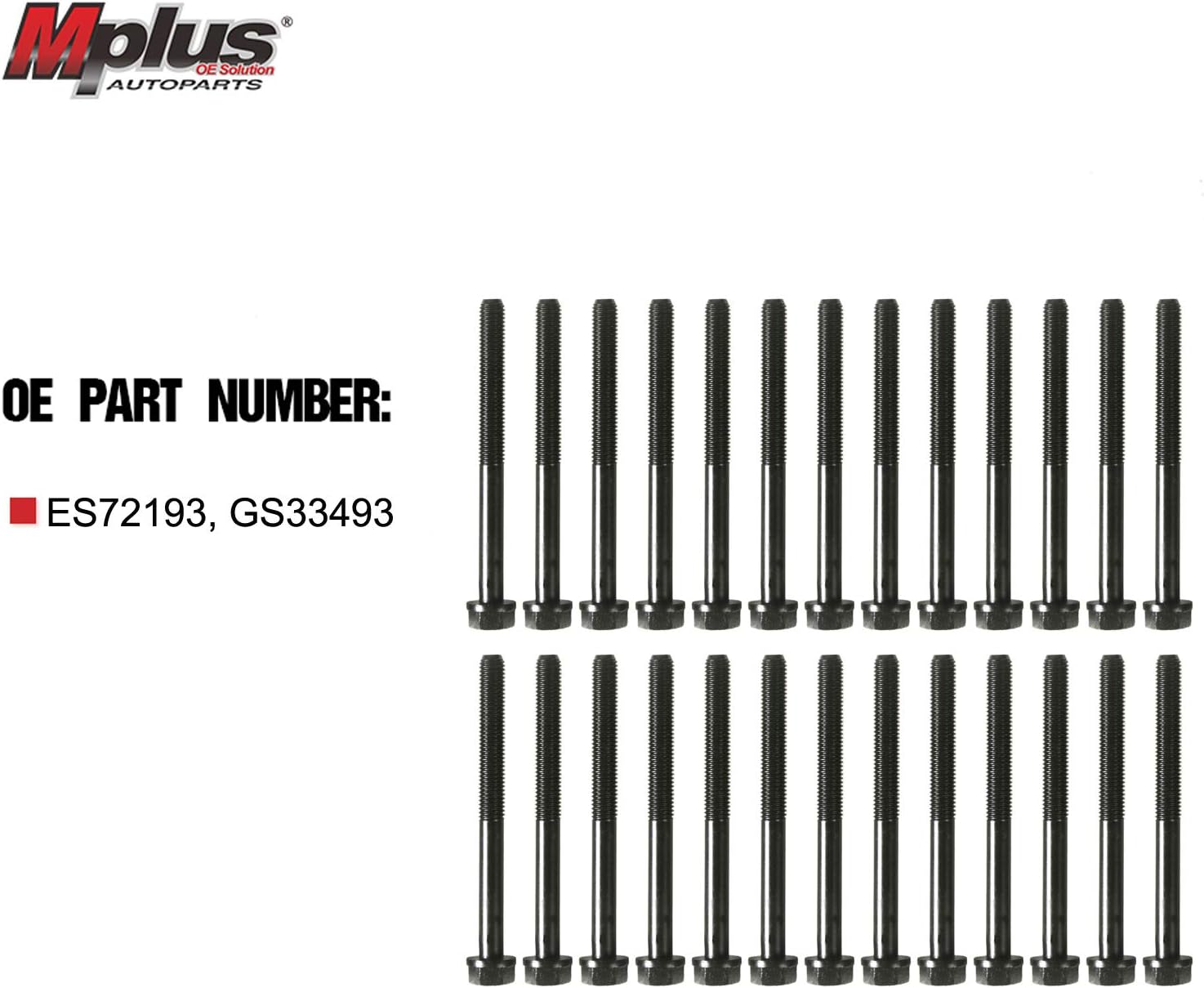 MPLUS ES72193 Head Bolt Set Compatible with 1998-2009 for Dodge Ram 2500 Ram 3500 5.9l L6 Diesel OHV 24V Vin. C