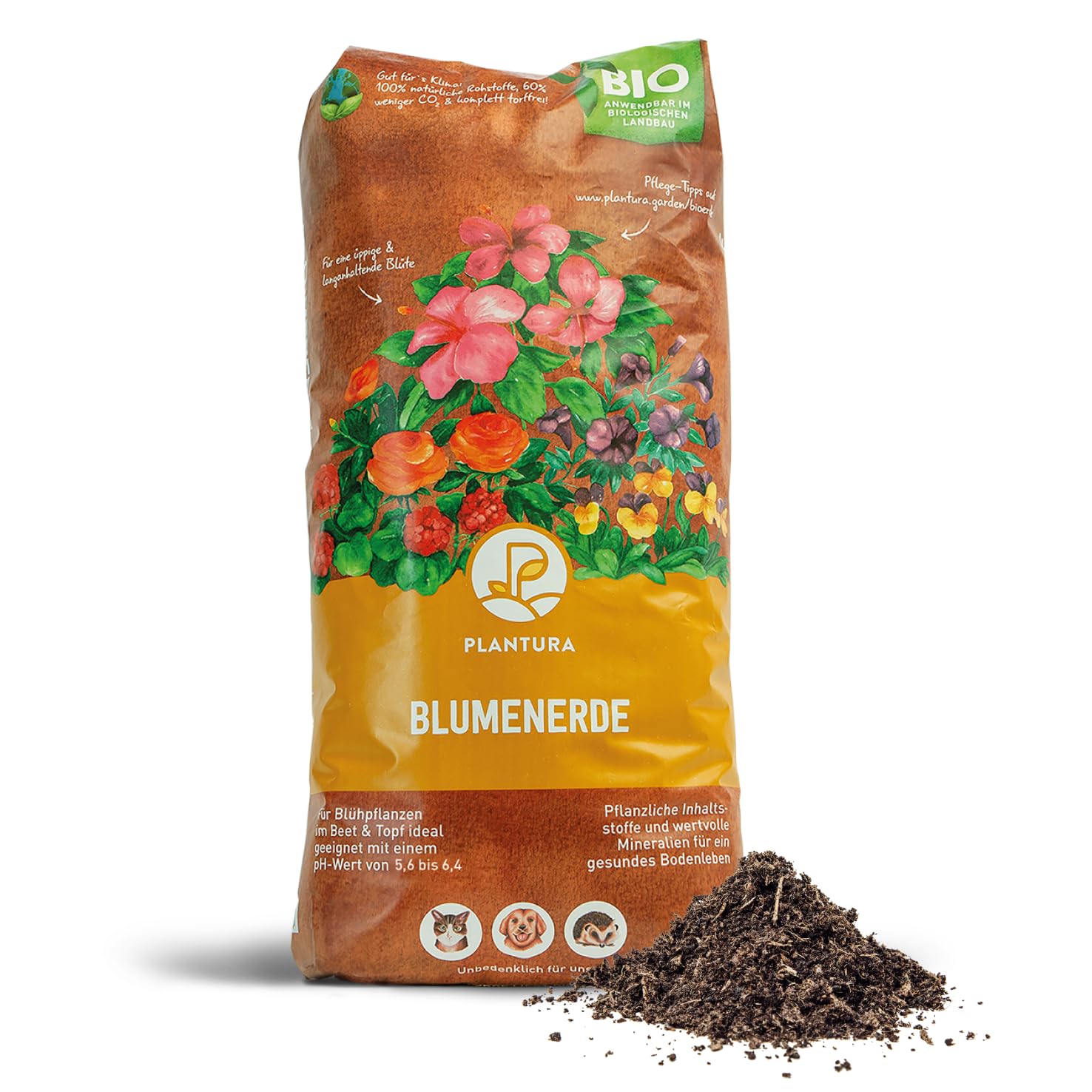 Plantura Bio-Blumenerde, torffrei & vegan, Bio Erde mit Dnger fr alle  Garten- & Balkonpflanzen, drinnen & drauen, 12,5 L : Amazon.de: Garten