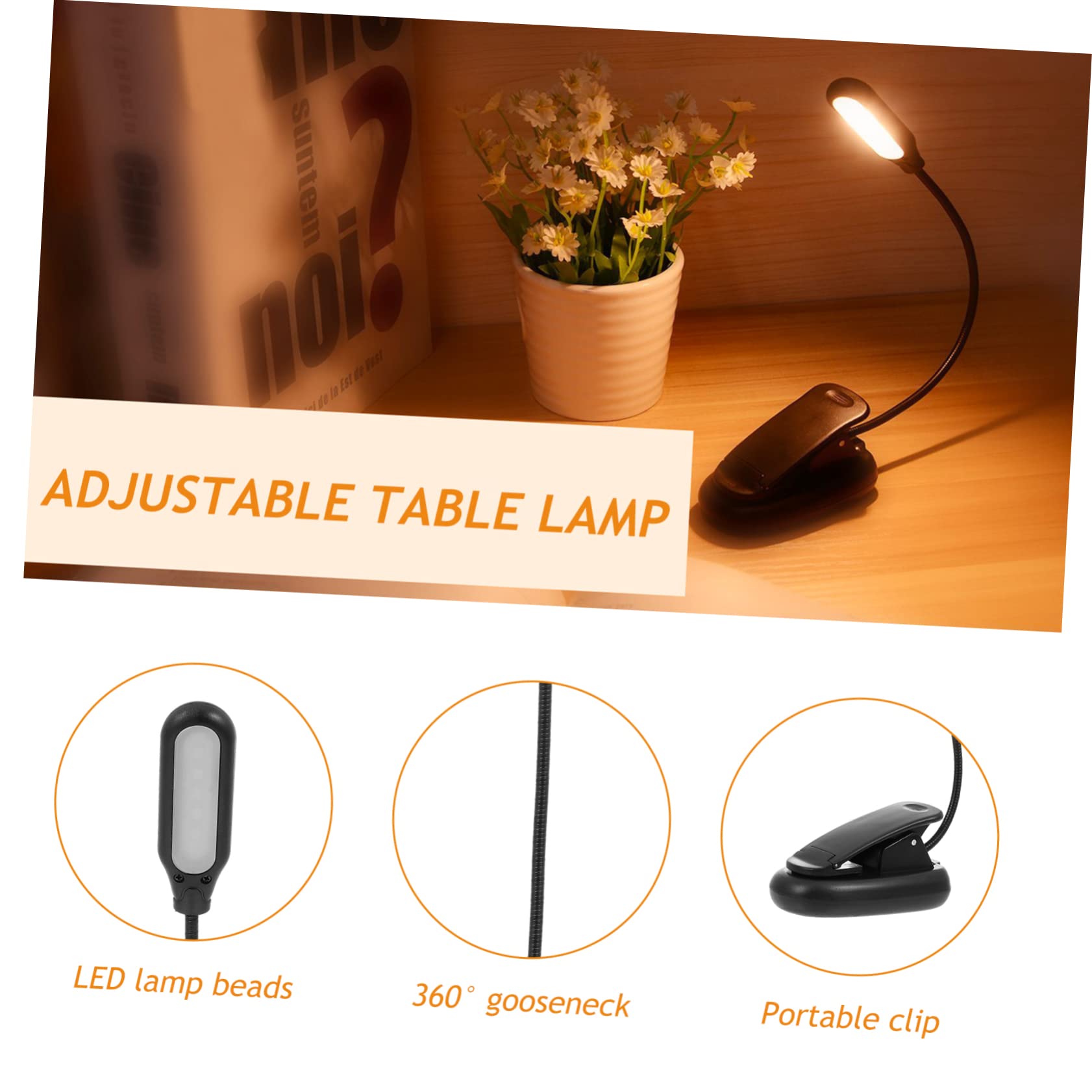 QYYZTQY 1 Set Lampada da scrivania a LED Ricaricabile Clip a LED Luce da Lettura Luci notturne per Collo di Cigno Lampada da scrivania Luce Notturna per Guanti Decorazione da Tavolo Corrimano Tappi