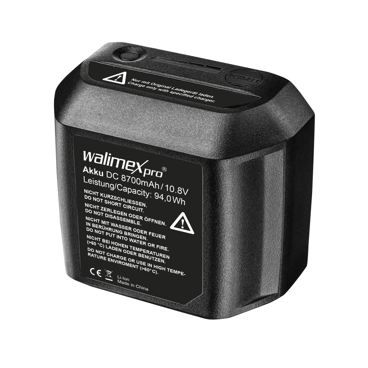 Walimex pro Akku 8700 mAh 10,8 V für 2Go Serie, Ersatzakku für walimex pro Akku-Studioblitz Flash2Go und Video Leuchte LED2Go