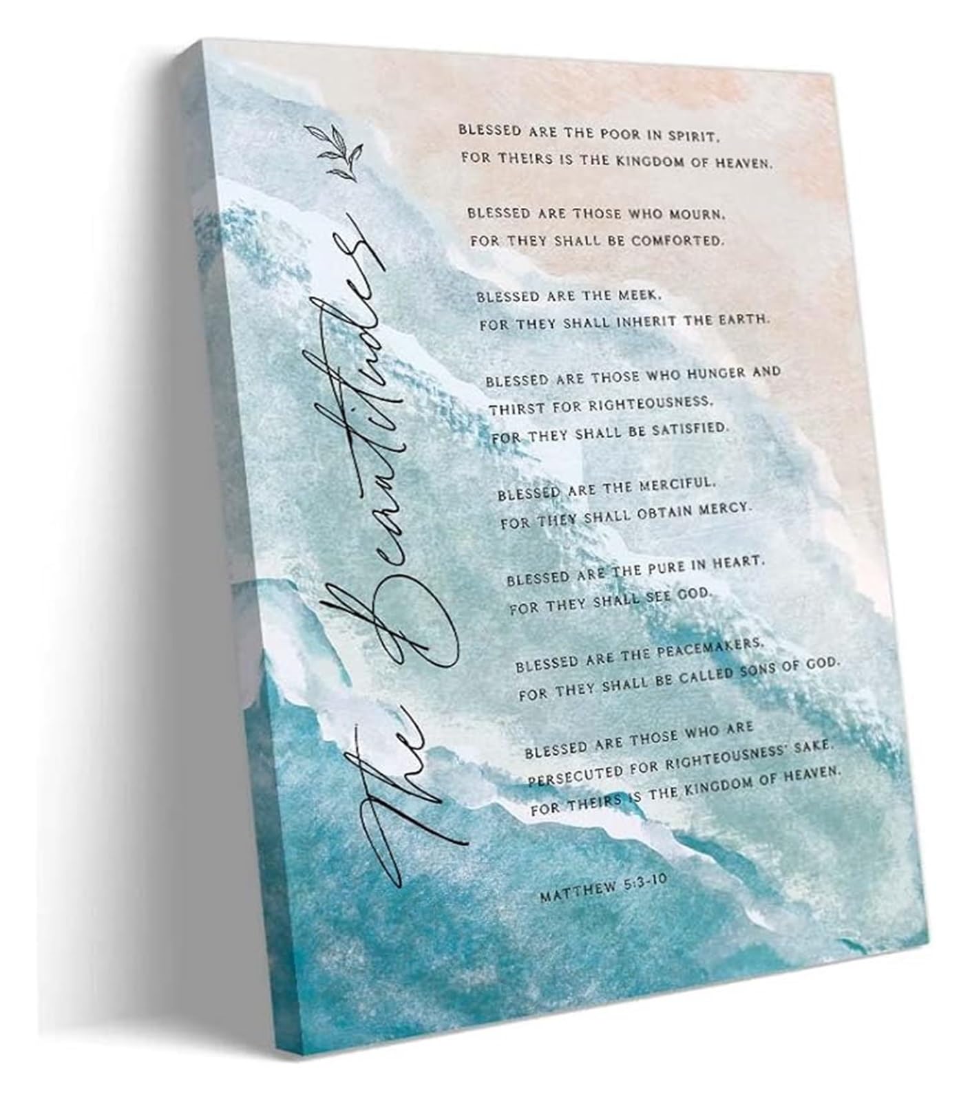 MDBJTCYZN Vintage Christian Beatitudes Matthew 5 3-10 Wall-Art Print Bible Verse Prayer Poster for Home Decor
