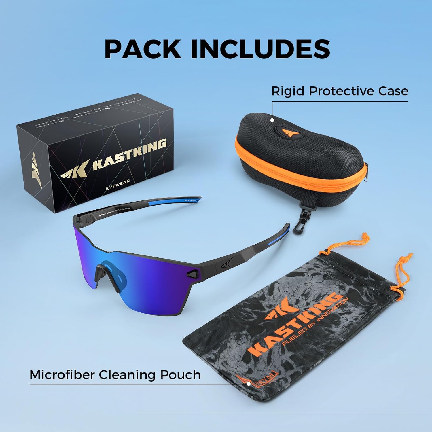 KastKing Tarkio Polarized Fishing Sunglasses, Large Single PC Lenses, Rimless Wrap Design, UV400 Protection Sports Sunglasses - Image 7