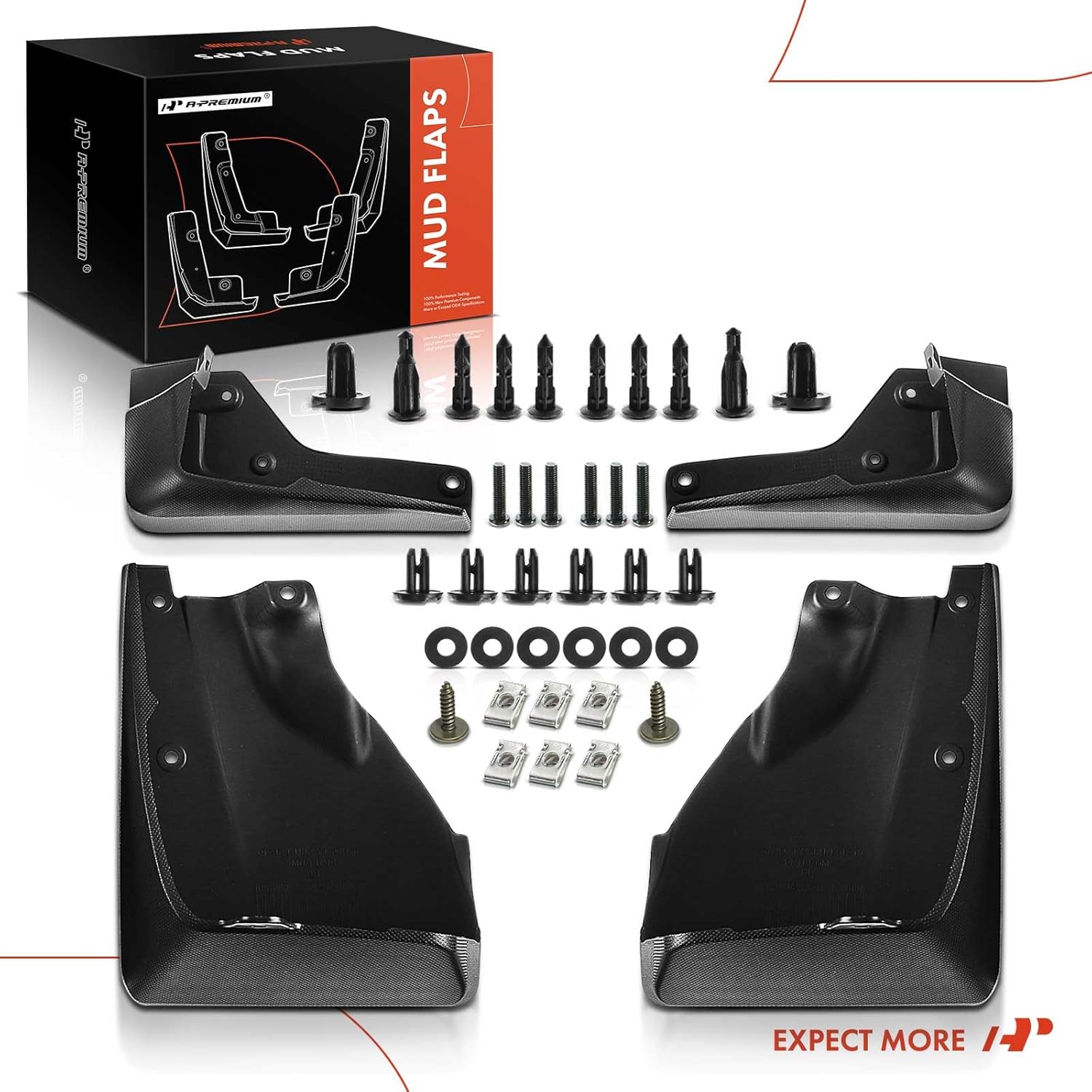 A-Premium Set of 4PCS Mud Flaps Splash Guards Mudguards Mudflaps with Hardware Kits Accessory Compatible with Subaru Forester, 2019-2021, Sport Utility, Front and Rear (Driver & Passenger Sides)