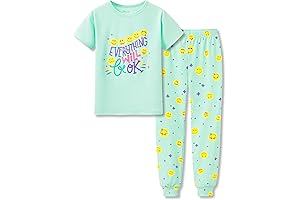 Topgal Little & Big Girls Emoji Printed Cotton Knit Pajama Pants