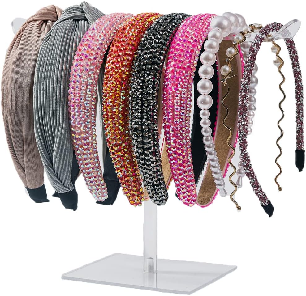 LOVNFCHeadband Holder, Hair Accessories Organizer Acrylic Clear Hairband Hair Hoop Display Stand with for Girls Women