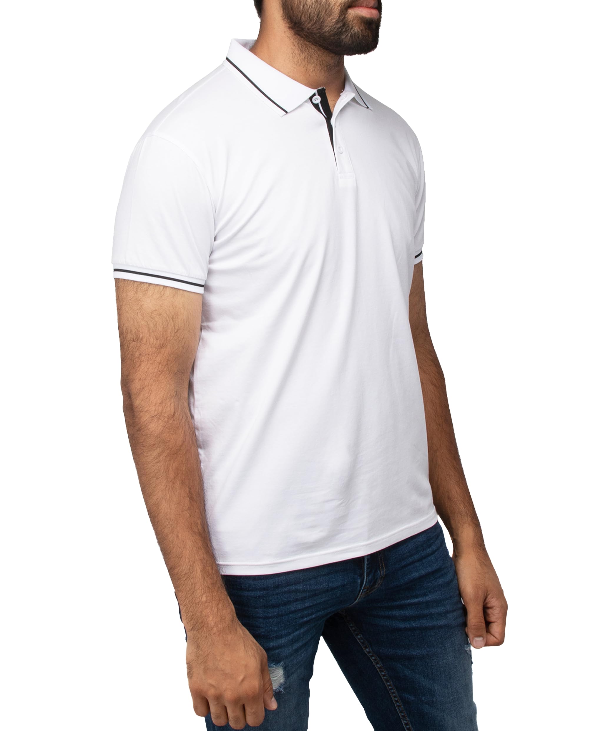 X RAY Slim Athletic Fit Short Sleeve Performance Stretch Cotton Polo Shirt Polo Uomo