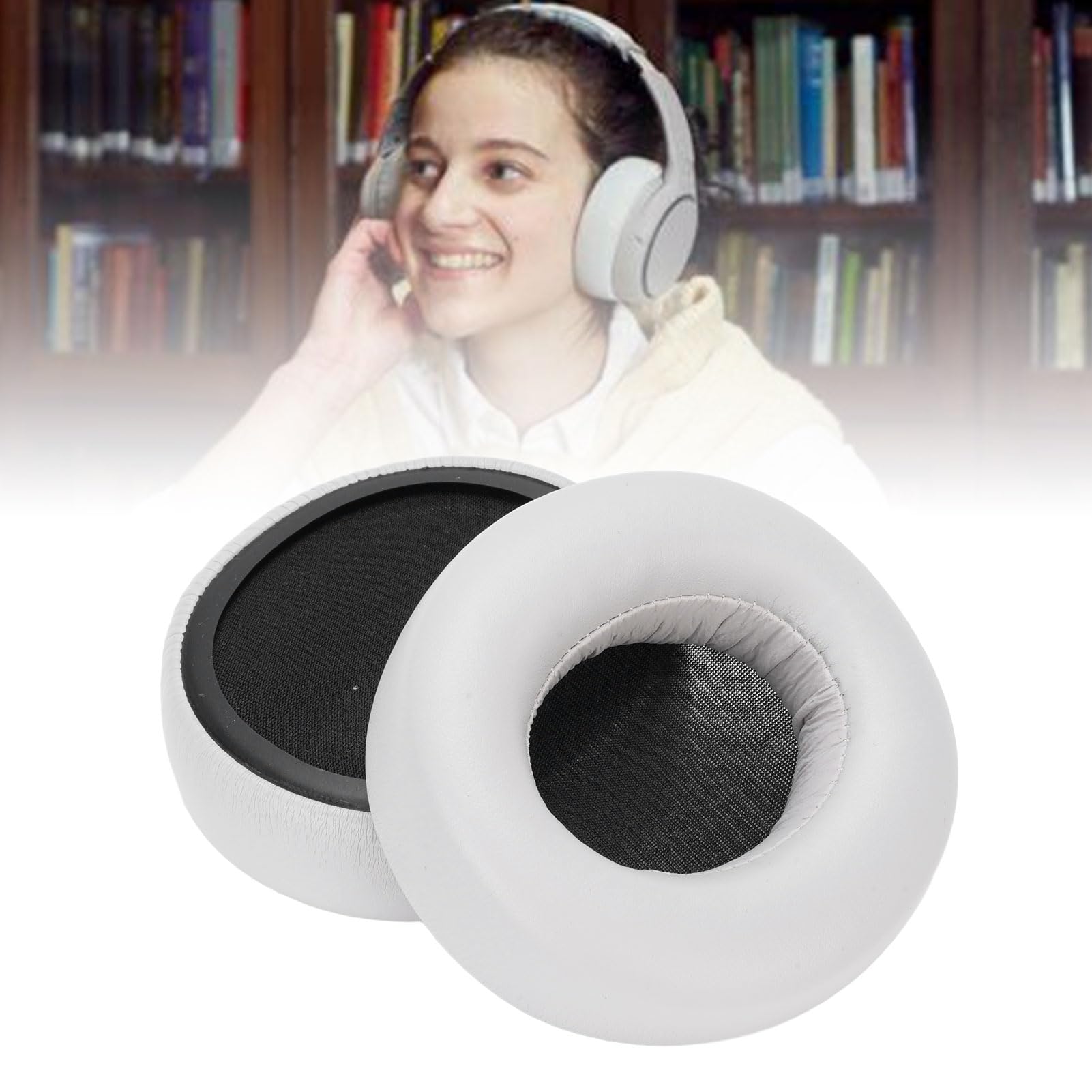 Coussinets D'oreille De Rechange Pour Casque RB-M700B/M500B/M300B/M500BE-K - Mousse Mémoire Et Cuir Protéiné Noir