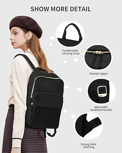 Miniatura 5 de suratio Mochila para laptop para mujer, mochila para profesores, mochila de trabajo para computadora con compartimento para laptop, A-Negro, Moderno