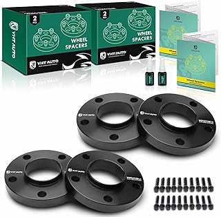 YHTAUTO 5x120 Wheel Spacers 20mm Compatible with 1991-2011 BMW 1/3/5/6/7/8/M3/M5/M6/Z3/Z4/Z8 Series Tire Spacers w/ M12x1.5 & 12.9 Grade Studs, 72.56mm Hub Bore 5 Lug 4PCS Black Wheel Adapter