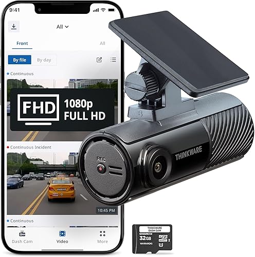 Thinkware Dash Cam, F70 PRO - 1080p FHD, Wi-Fi, modo de estacionamiento inteligente con visión súper nocturna, microSD de 32 GB