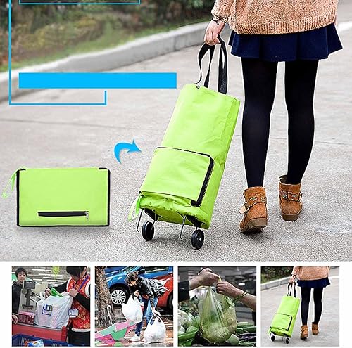 Miniatura 2 de Carro de la compra plegable, 2 en 1 bolsa de compras plegable, Bolsas de la carretilla con ruedas, Bolsas de compras reutilizables Bolsas de