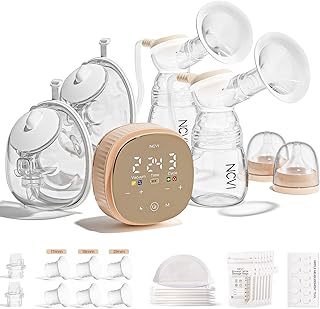 NCVI Electric Wearable Breast Pump 2-in-1, Micro-Vibration Comfort with Hospital-Grade Suction, 4400mAh Rechargeable, Fully Customizable & Efficient Portable Breastfeeding Pump for Home, Work or Go