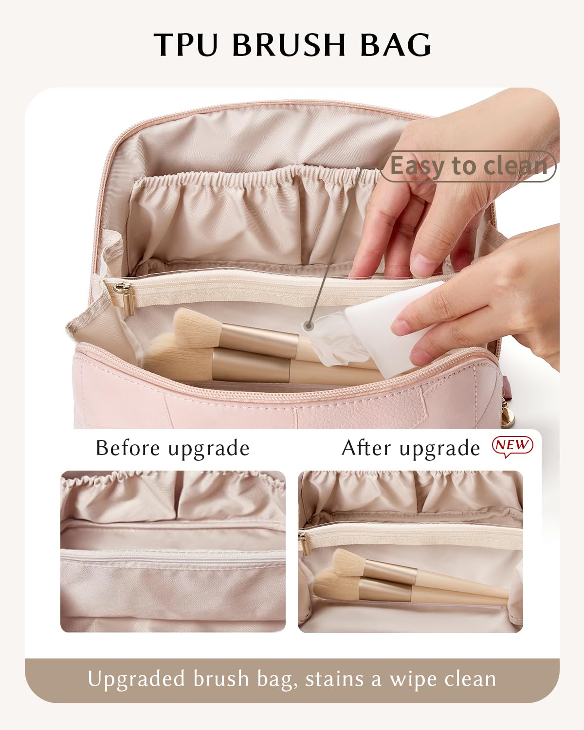Makeup Bag Cosmetic Organizer with Divider and Handle