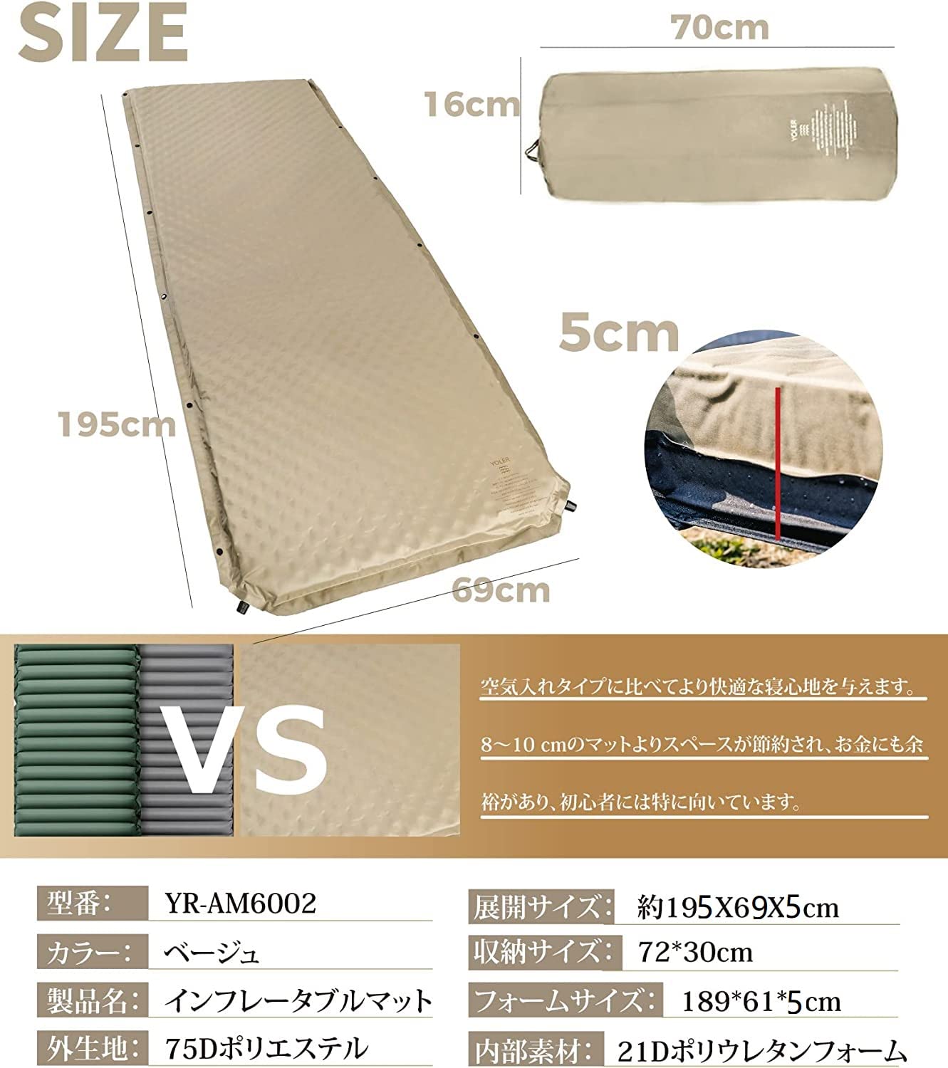 ヨーラー　アウトドアマット Amazon.co.jp: YOLER: マット