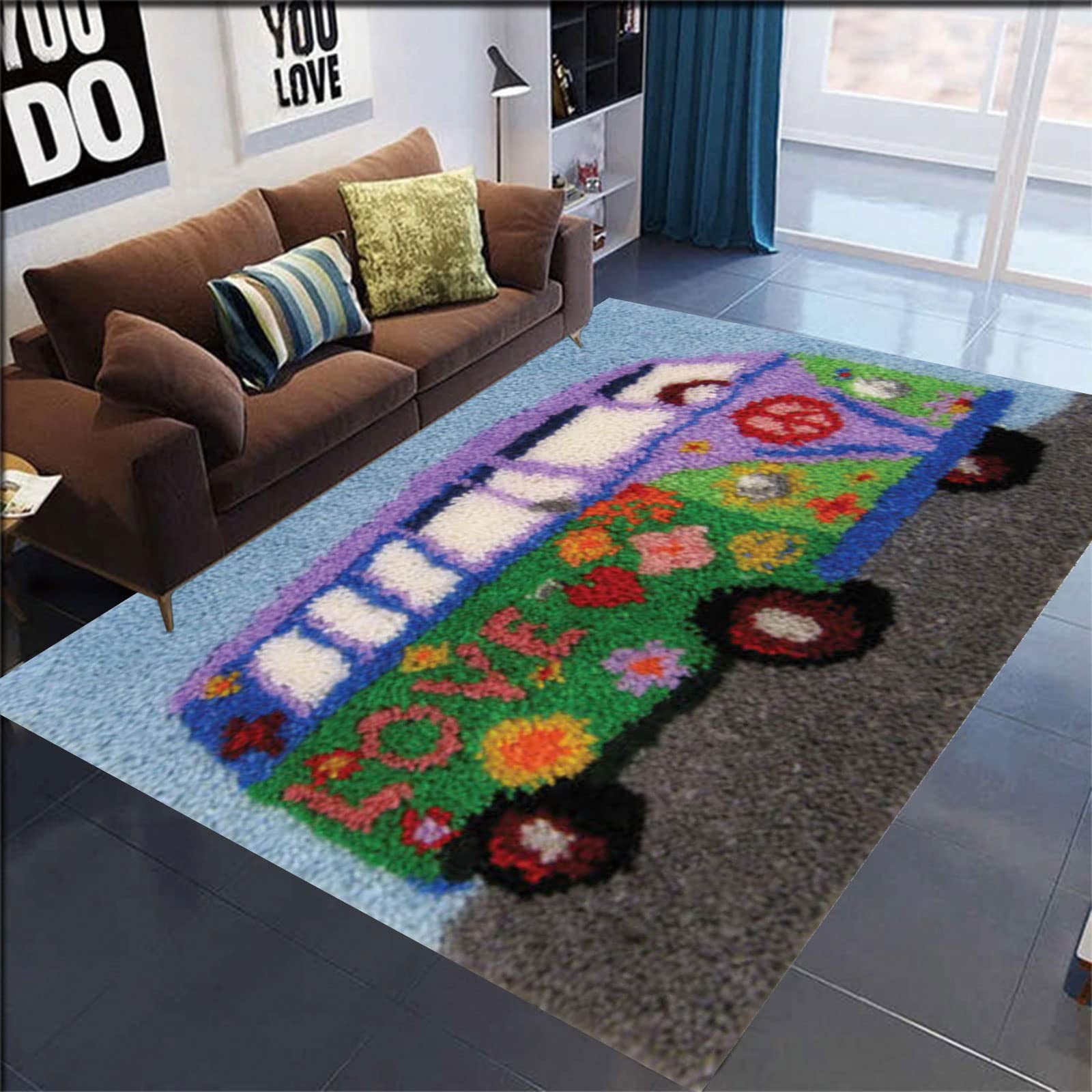 Kits de gancho de pestillo para adultos, kit de fabricación de alfombras para decoración del hogar, kit de manualidades con herramientas de bricolaje, kit de gancho de pestillo de alfombra