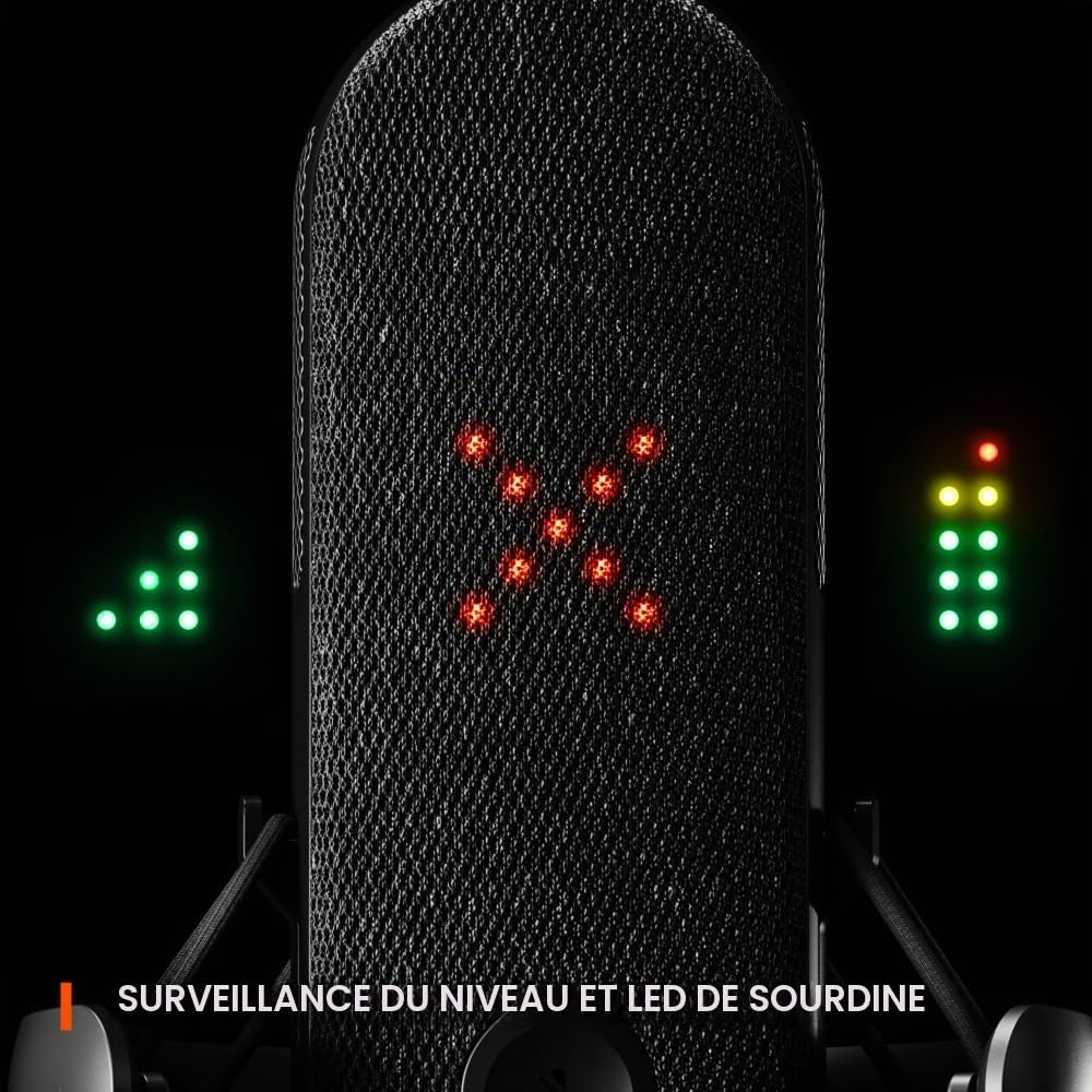SteelSeries Microphone USB Alias pour PC - Capsule 3X Plus Grande pour Jouer, Streamer et podcaster - Logiciel Audio Sonar pour Streamers - Réduction du Bruit par IA - Support Amortisseur