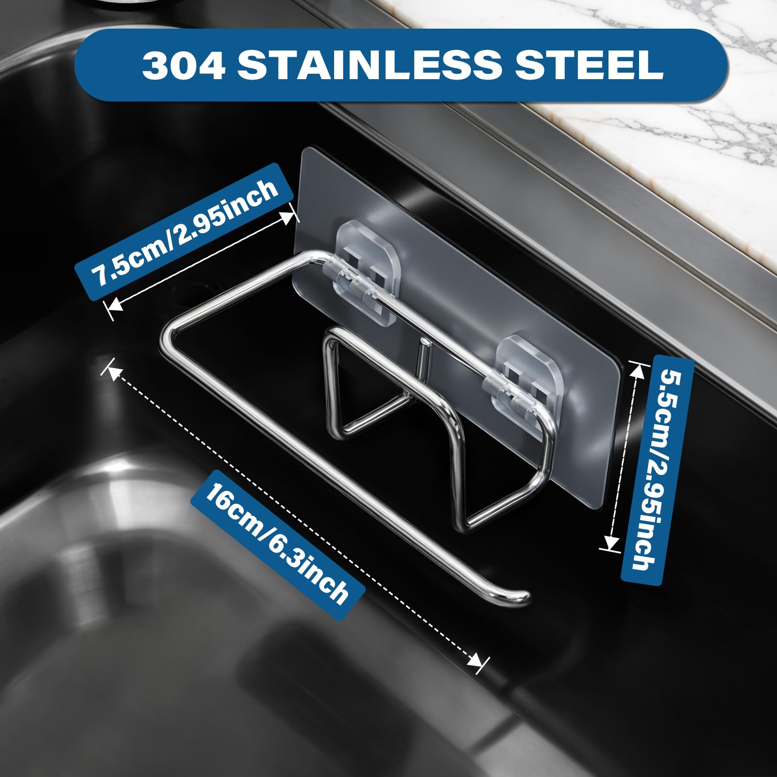 Portaspugne Per Lavello | Acciaio Inox 304 | Organizza Spugne E Spazzole - Foto 12