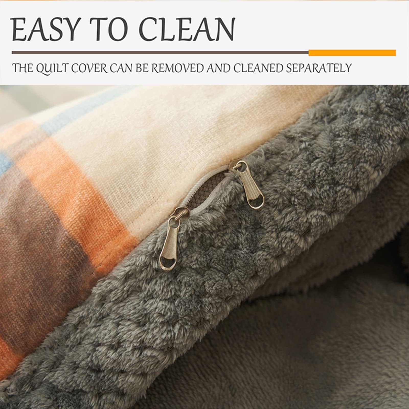 ZMIN Trapunte, Coperta da Letto Spessa in Pile di Flanella di Lusso, Trapunta Invernale Ispessita Super Calda 2 in 1, Set Piumino Staccabile,H,150x200cm(4kg)