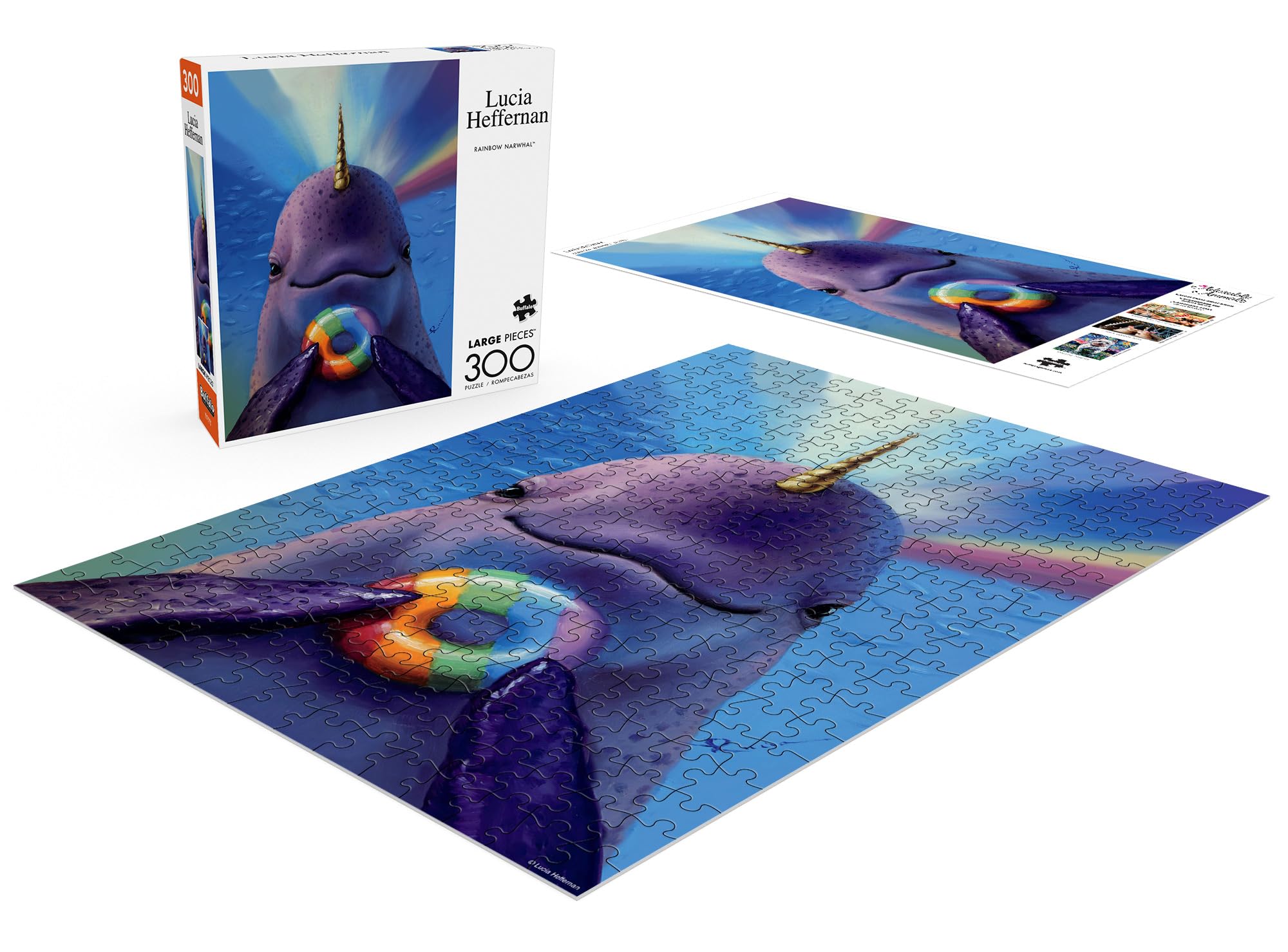 Amazon.com: Buffalo Games - Lucia Heffernan - Rainbow Narwhal