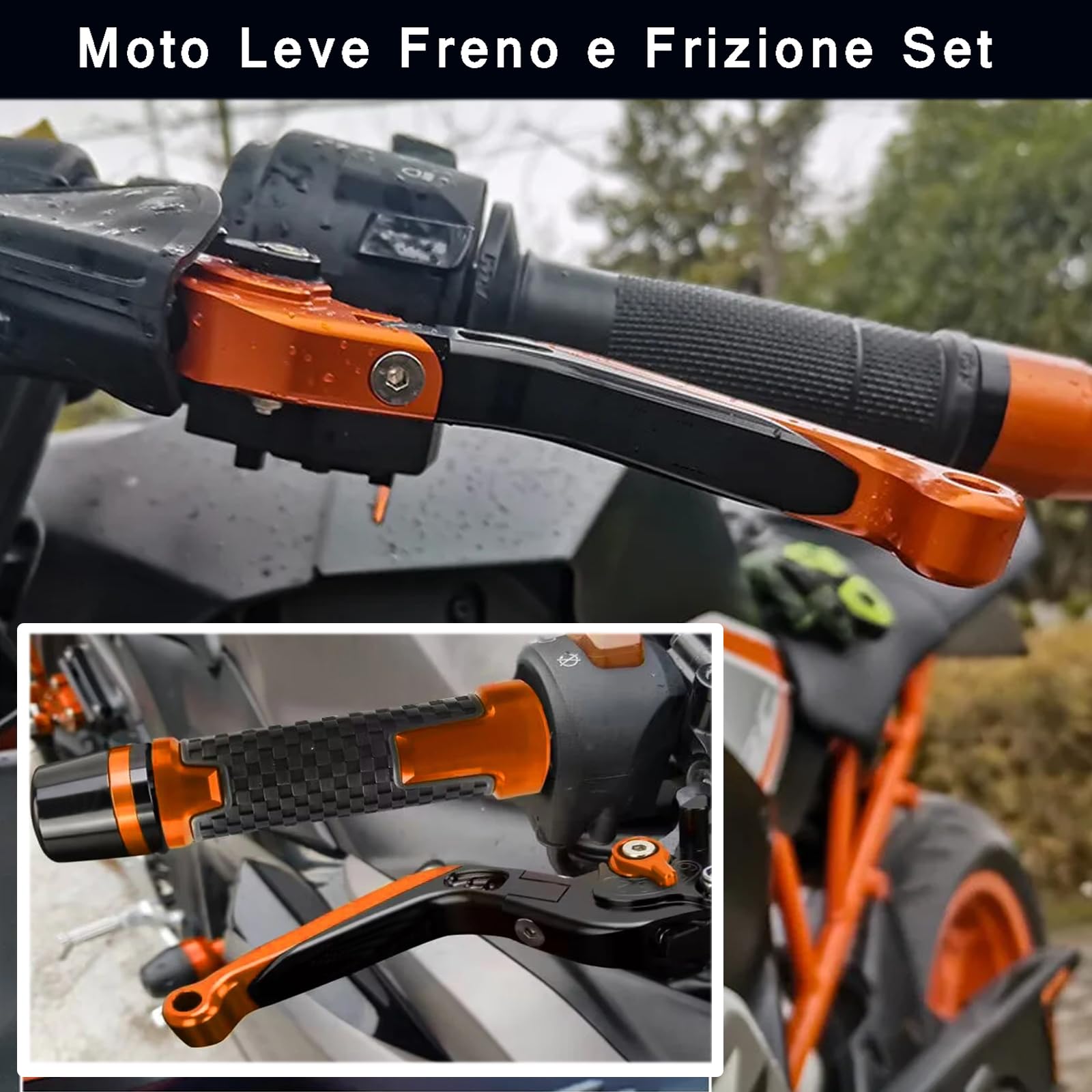 DUKE 125 390 Moto CNC Leve Freno e Frizione Set Nero/Arancione