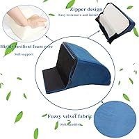 Vista 5 de Wheelchair Lateral Support Cushion, Wheelchair Back Support Cushion for Positioning, Lateral Foam Wedge Cushion for The Elderly (Blue)(Waist Rest)