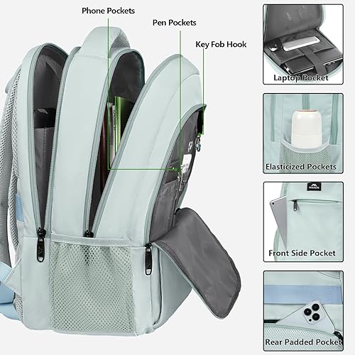 Miniatura 169 de MATEIN - Mochila empresarial para laptop de 15.6 pulgadas, mochila de viaje con puerto de carga USB, resistente al agua, para trabajo, universidad