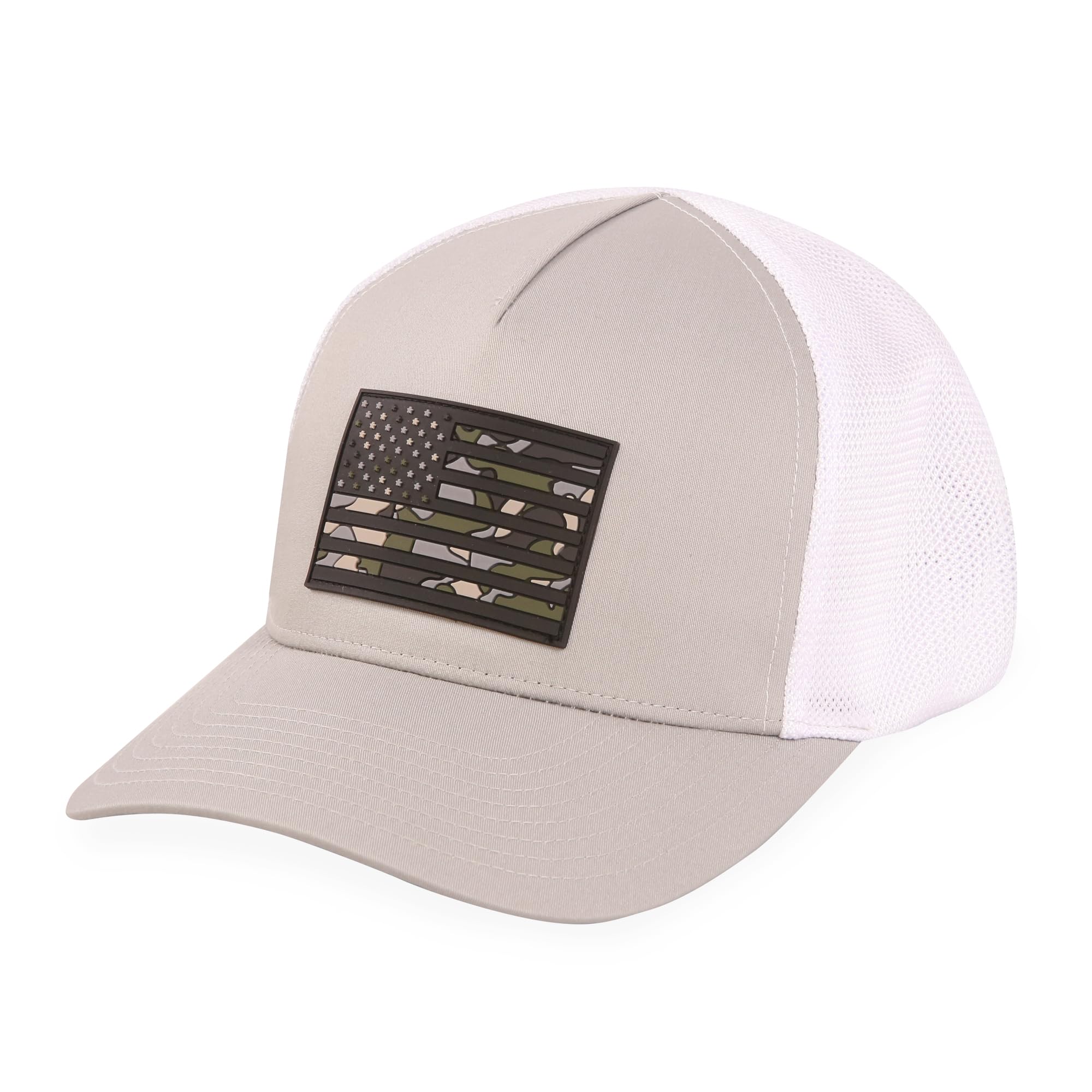 HIGHLAND TACTICAL Men's Camo American Flag Premium Mesh Snapback