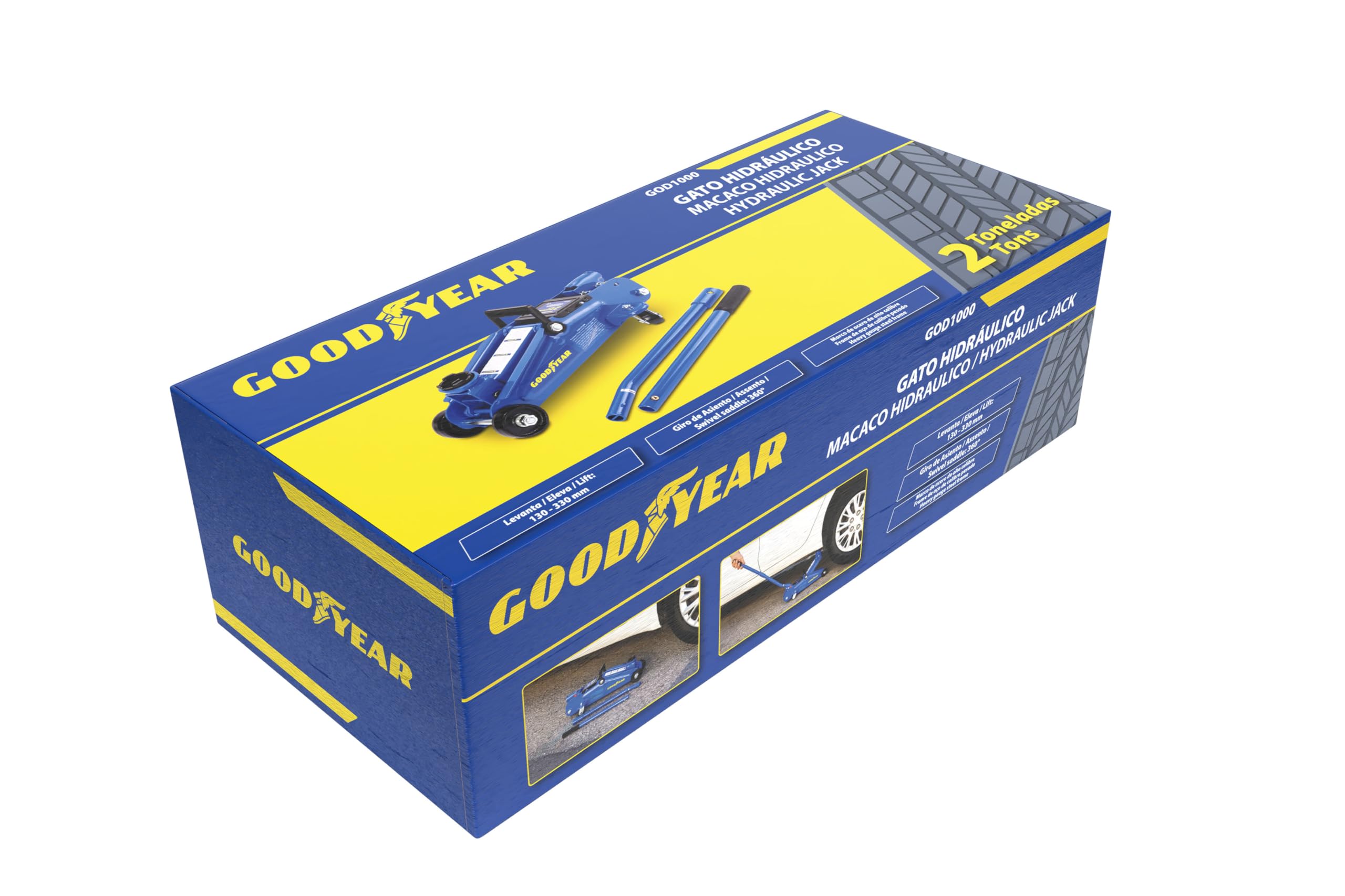 Goodyear GOD1000 Martinetto Idraulico a Carriola 2 Tonnellate Blu