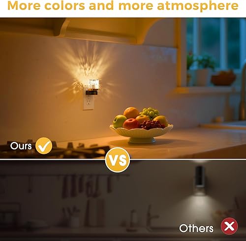 Miniatura 4 de L LOHAS LED Luz nocturna, luces nocturnas enchufables a la pared con 10 cambios de color RBG luz nocturna enchufable en la pared, sensor integrado