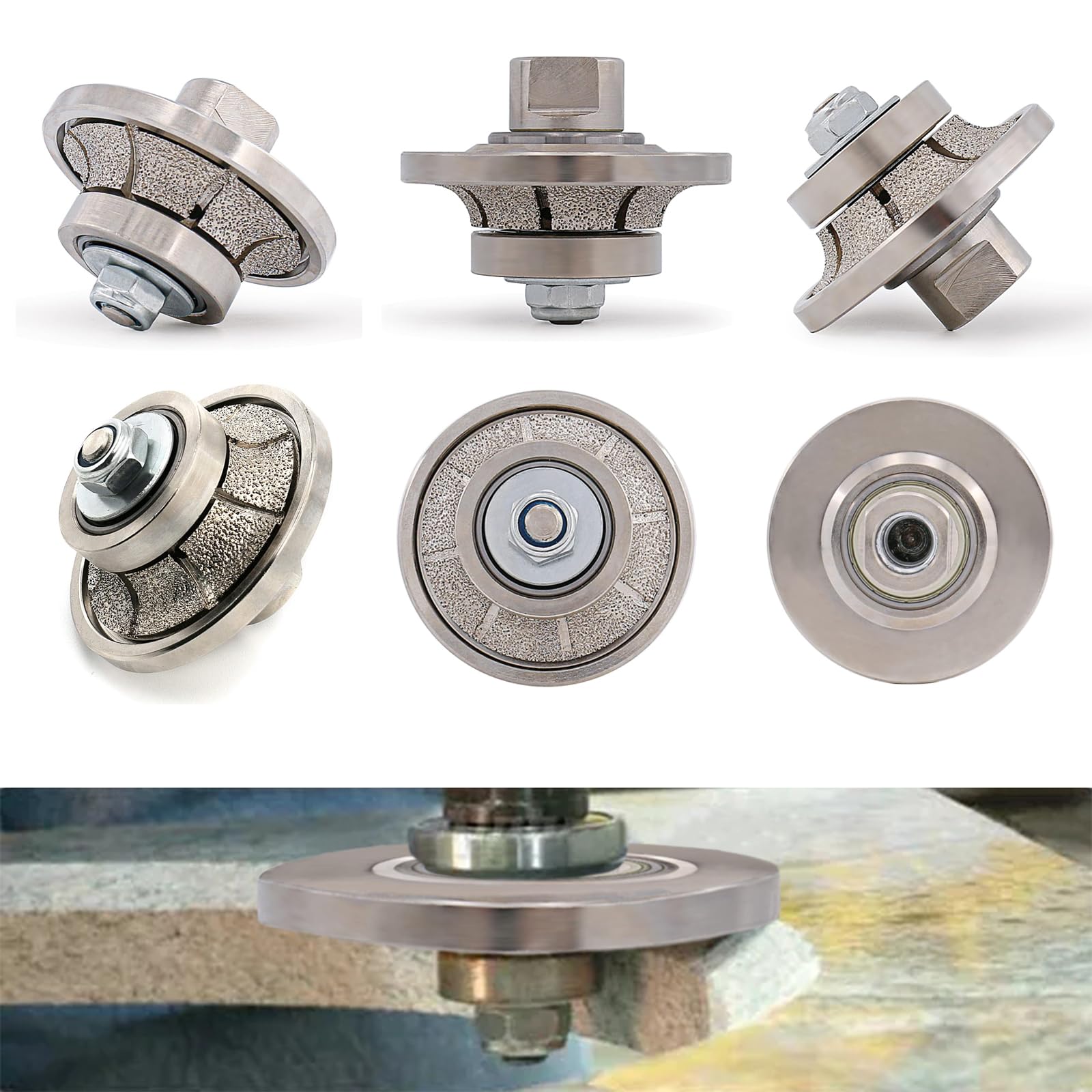 B10 3/8 "Media Bullnose Roundover Diamond Hand Profiler Brocas Para Perfiladora Fresa 45 Grados Madera