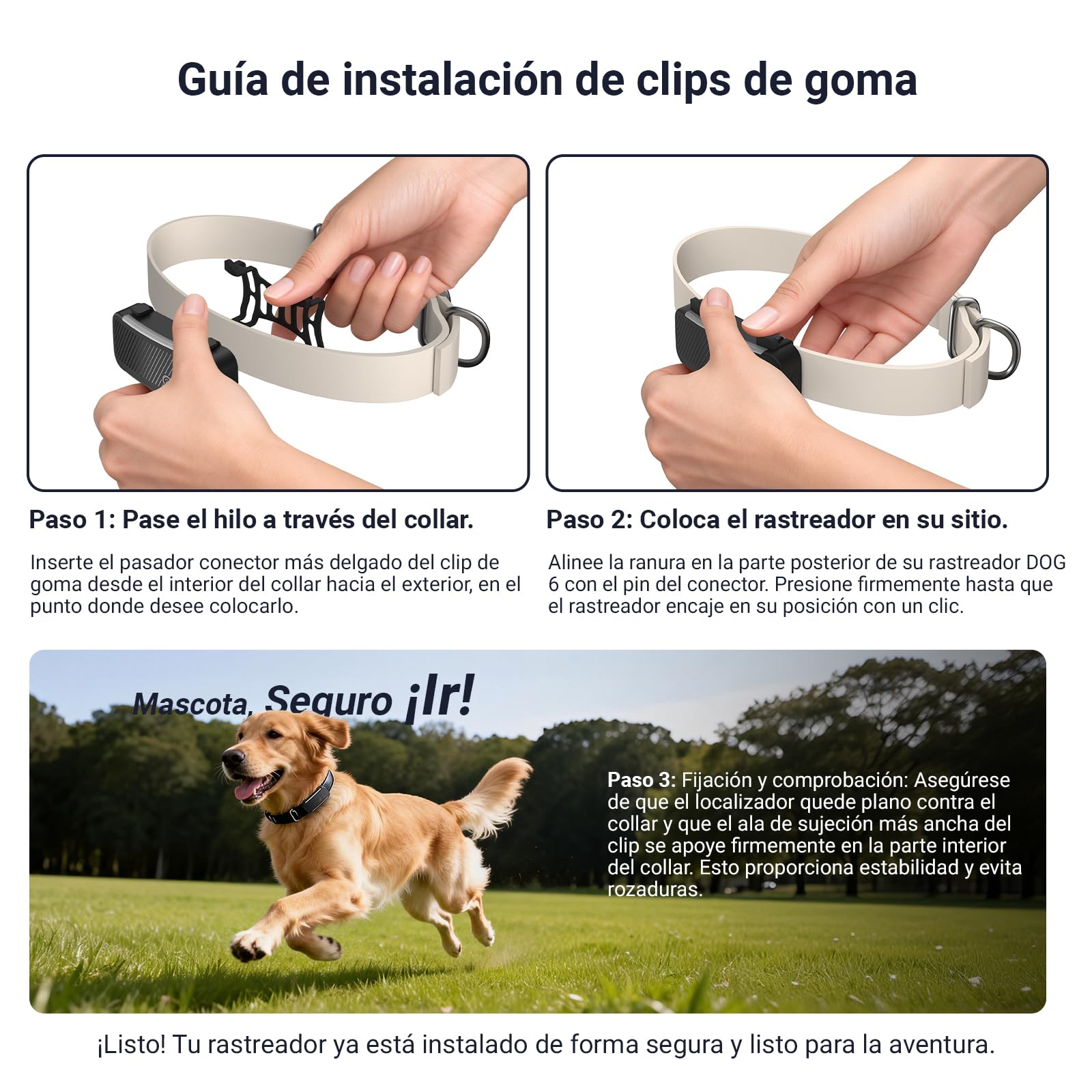 Localizzatore GPS Cani Rubber Clip Compatibile con Tracti Dog 6 Collare GPS Cani Sostituzione 4 Clip di Gomma Nero