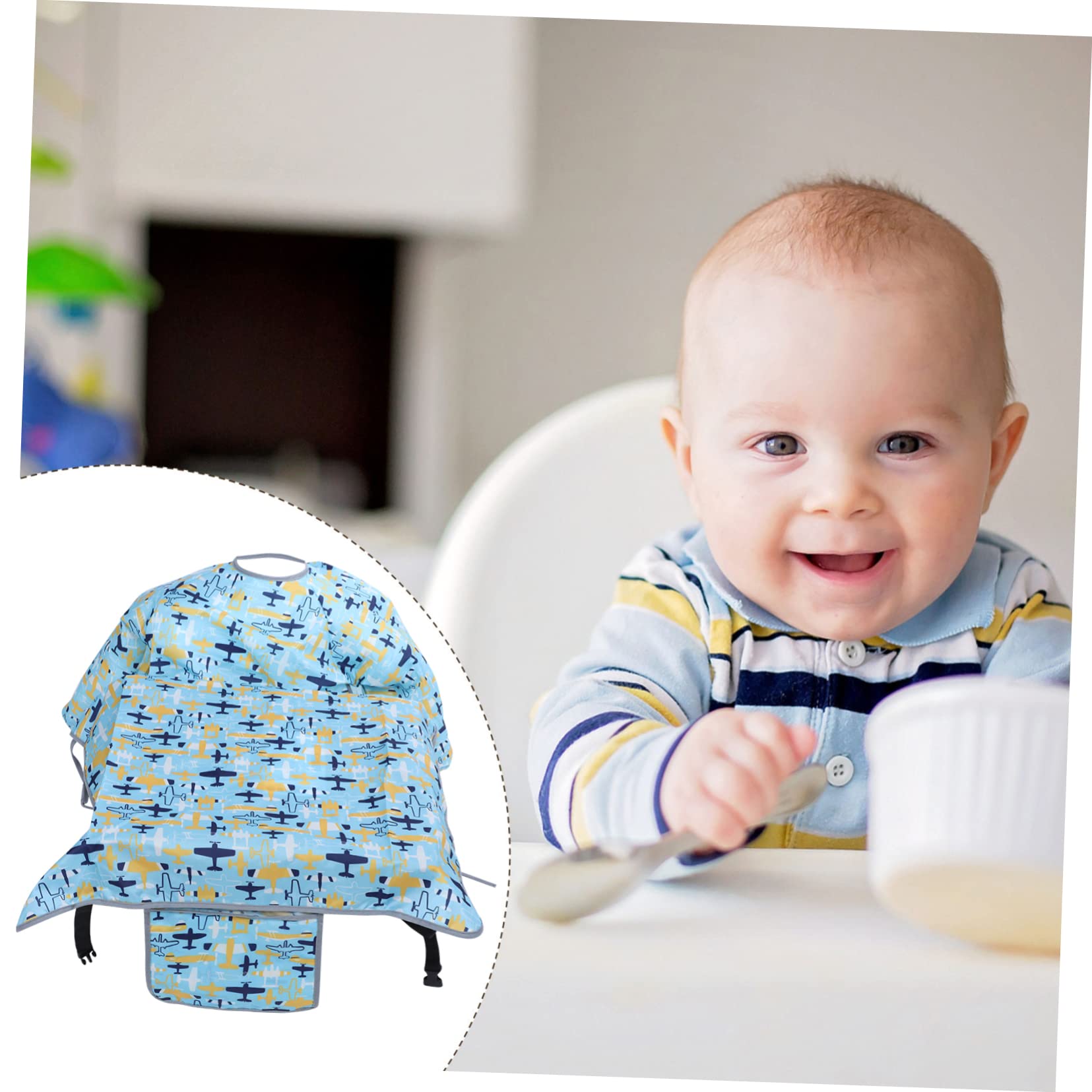 ifundom copertura della sedia da pranzo grembiule Bavaglini carinissimi bavaglini sbavati bavaglini neonata salviette bavaglino a maniche lunghe bavaglino per bambini poliestere Blue