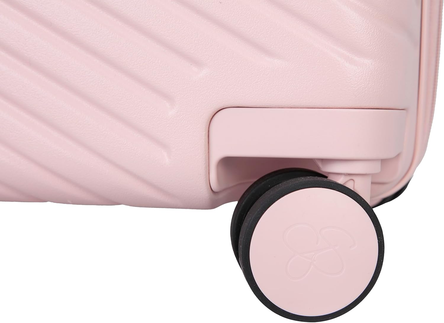 Jessica Simpson Abilene 2-Piece Set (20" & 28") Expandable 8-Wheel Spinner Large Checked Luggage Suitcase, Peachy Keen