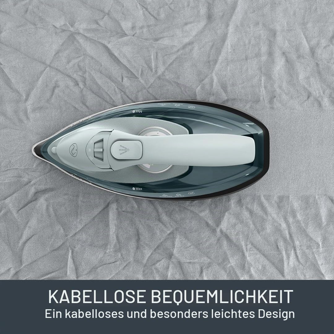 Tefal Freemove Power FV6672G0 Dampfbügeleisen, kabellos, 2600 W, 40 g/min kontinuierlicher Dampf, 220 g, 11 Sekunden Aufladung, leicht, 960 g, Keramiksohle, automatische Abschaltung, auslaufsicher