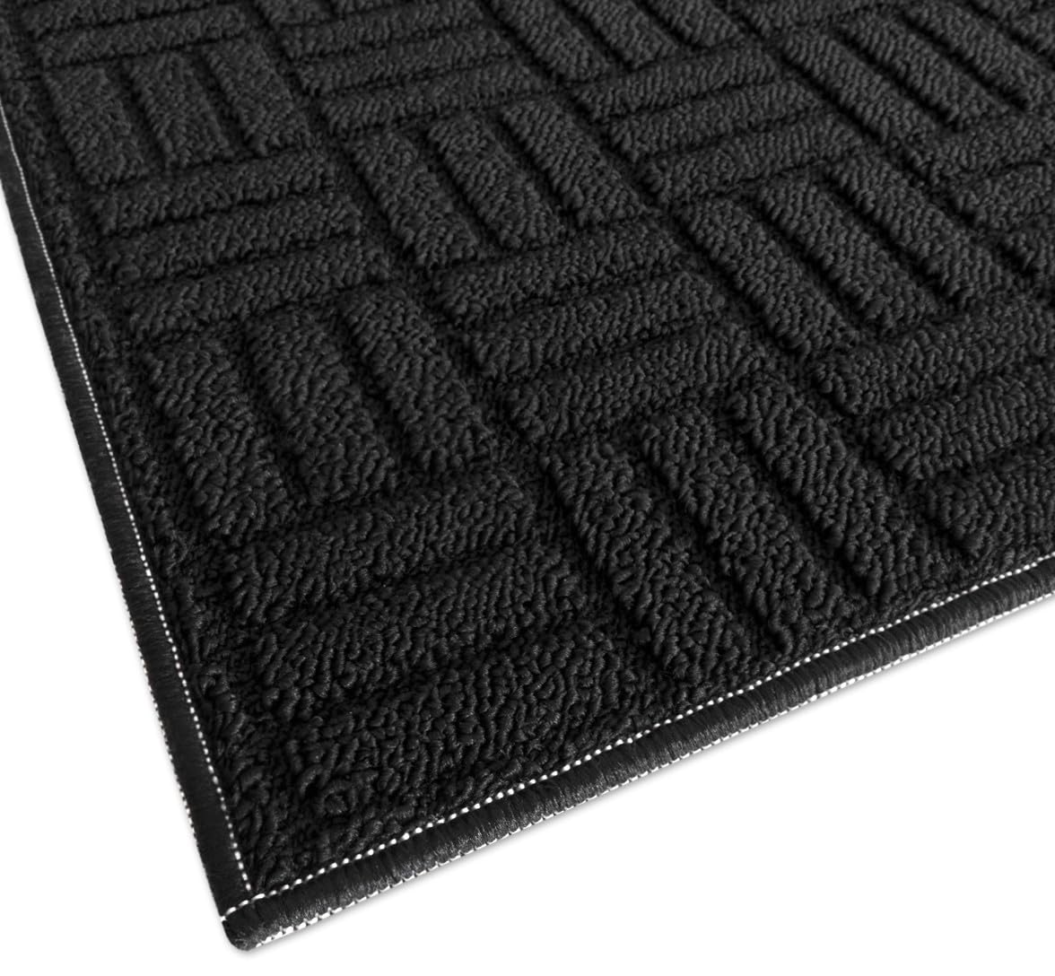 emmevi Tappeto Cucina Super Assorbente Tessitura 3D Tinta Unita Minimalista Moderno 50x145 Cm Nero