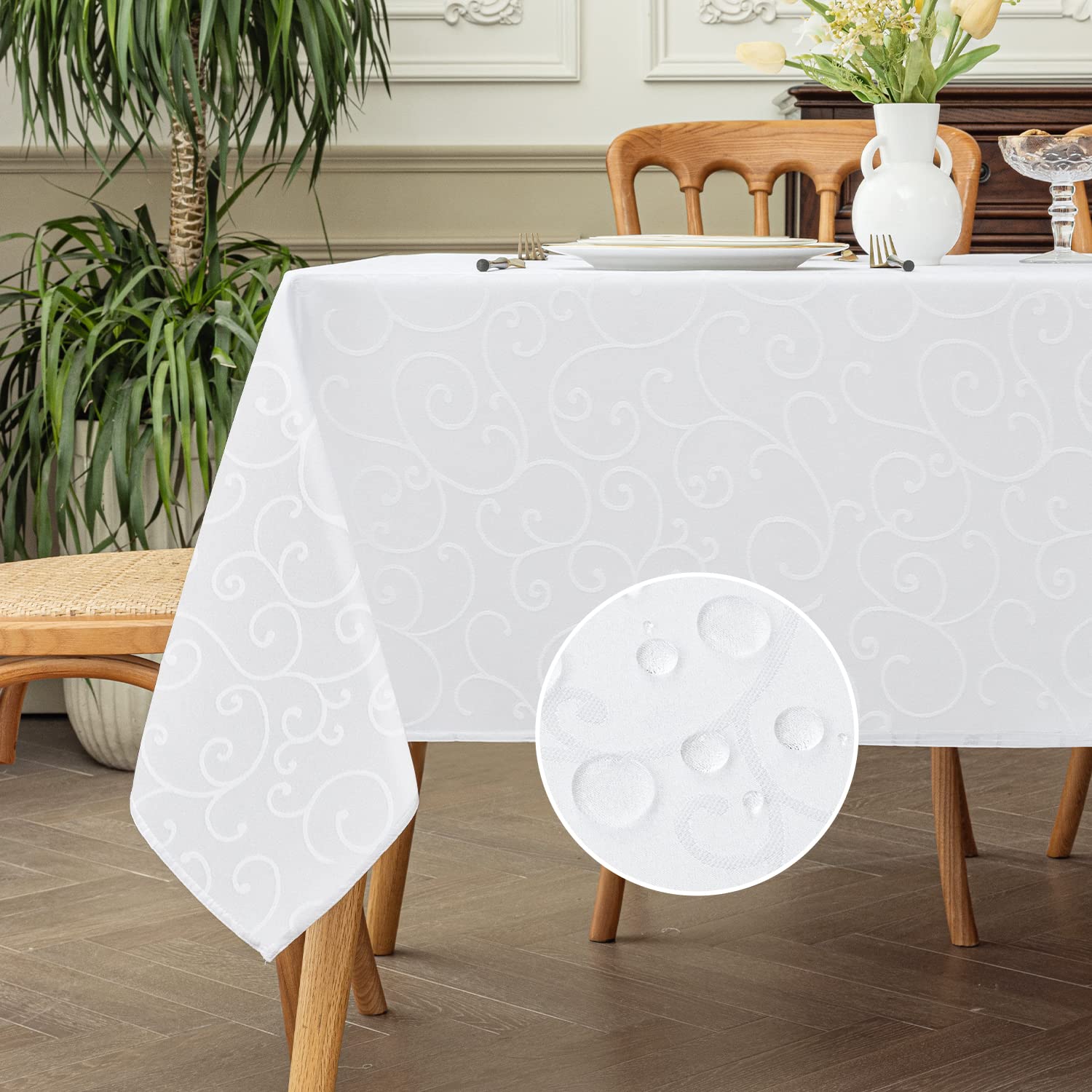 Romanstile Damast Jacquard Tischdecke eckig und rund