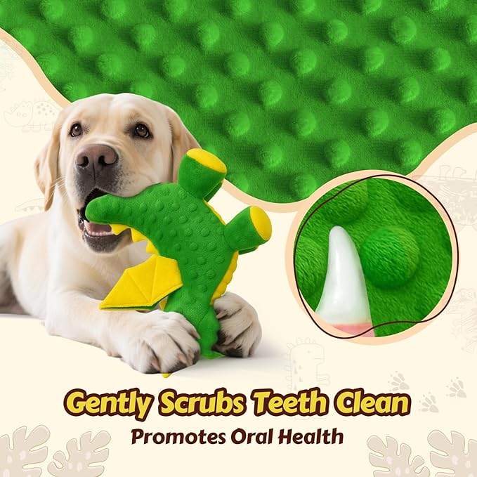 Juguetes para Perros Squeaky - Pack de 2 Dragón de Peluche Suave con 5 Squeakers miniatura 3